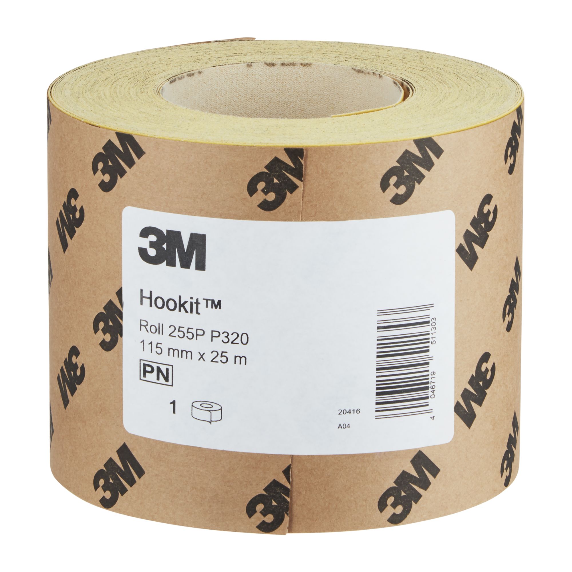 3M™ Hookit™ Rollo abrasivo 255P, 115 mm x 25 m, P320, 61073