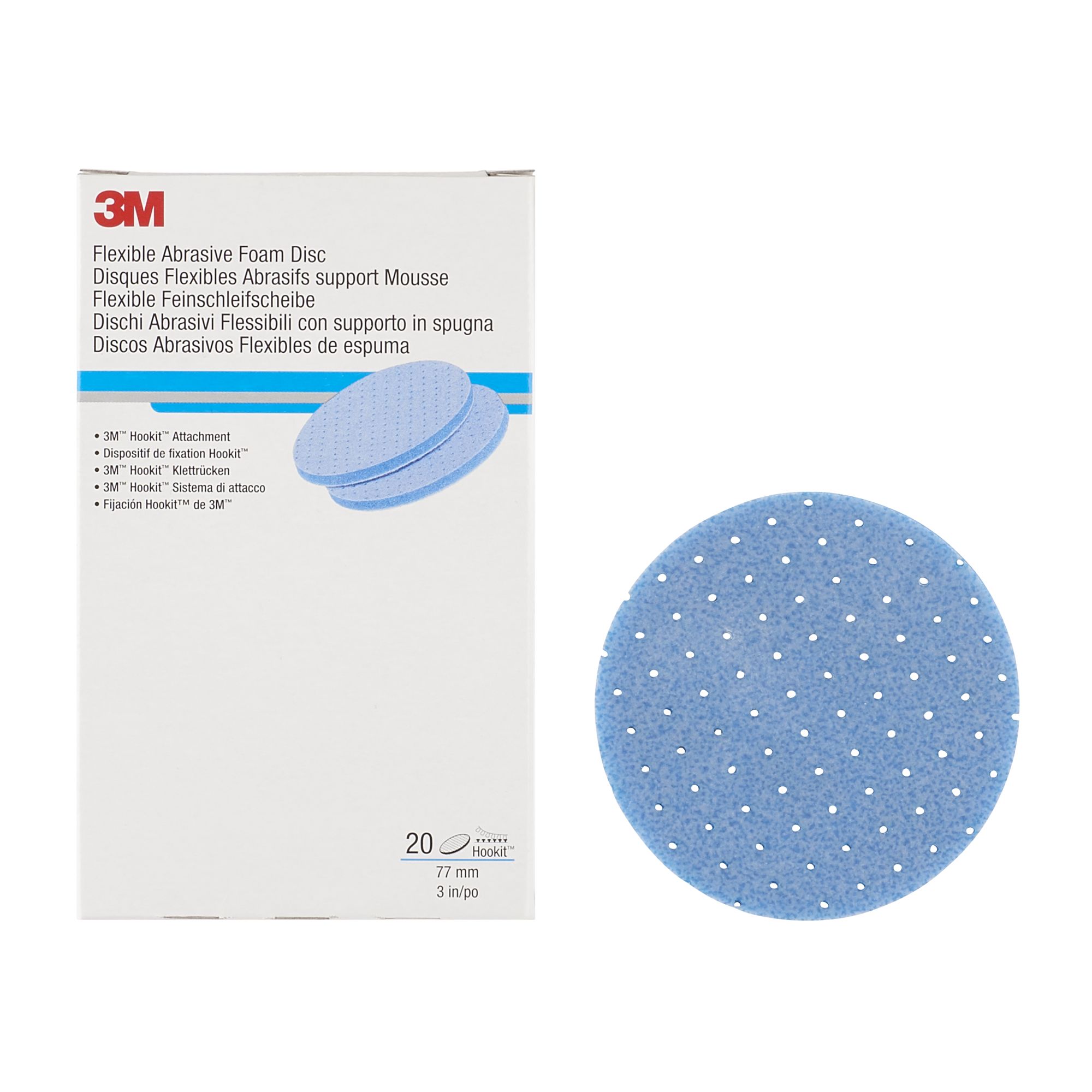 3M™ Hookit™ Disco abrasivo flexible de espuma, 77 mm, P800, 33550