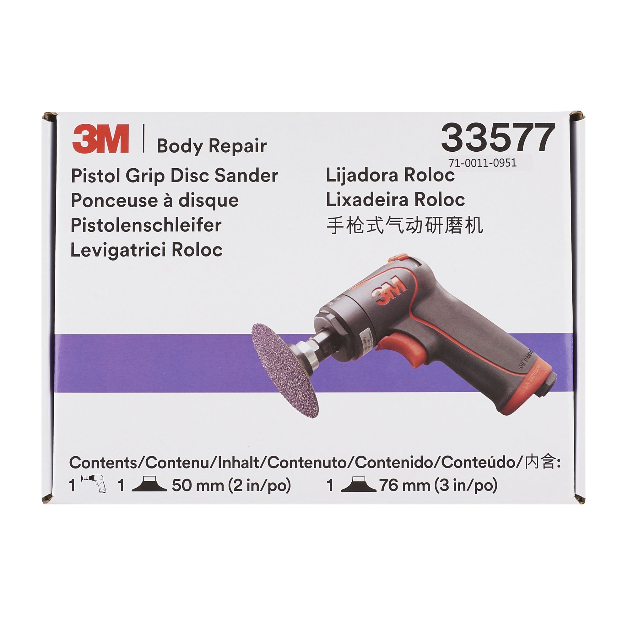 3M™ Amoladora acodada para reparación de carrocerías, 50 mm y 75 mm, 33577