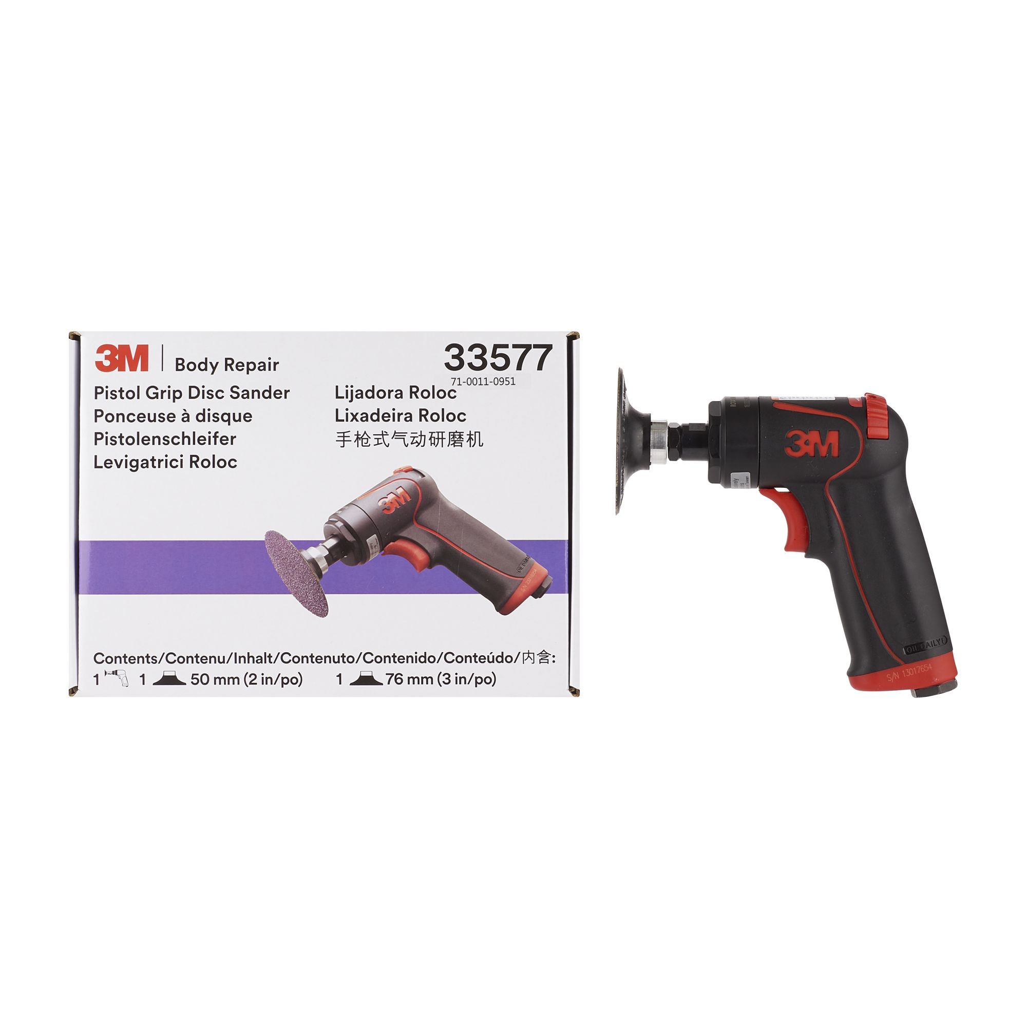 3M™ Amoladora acodada para reparación de carrocerías, 50 mm y 75 mm, 33577