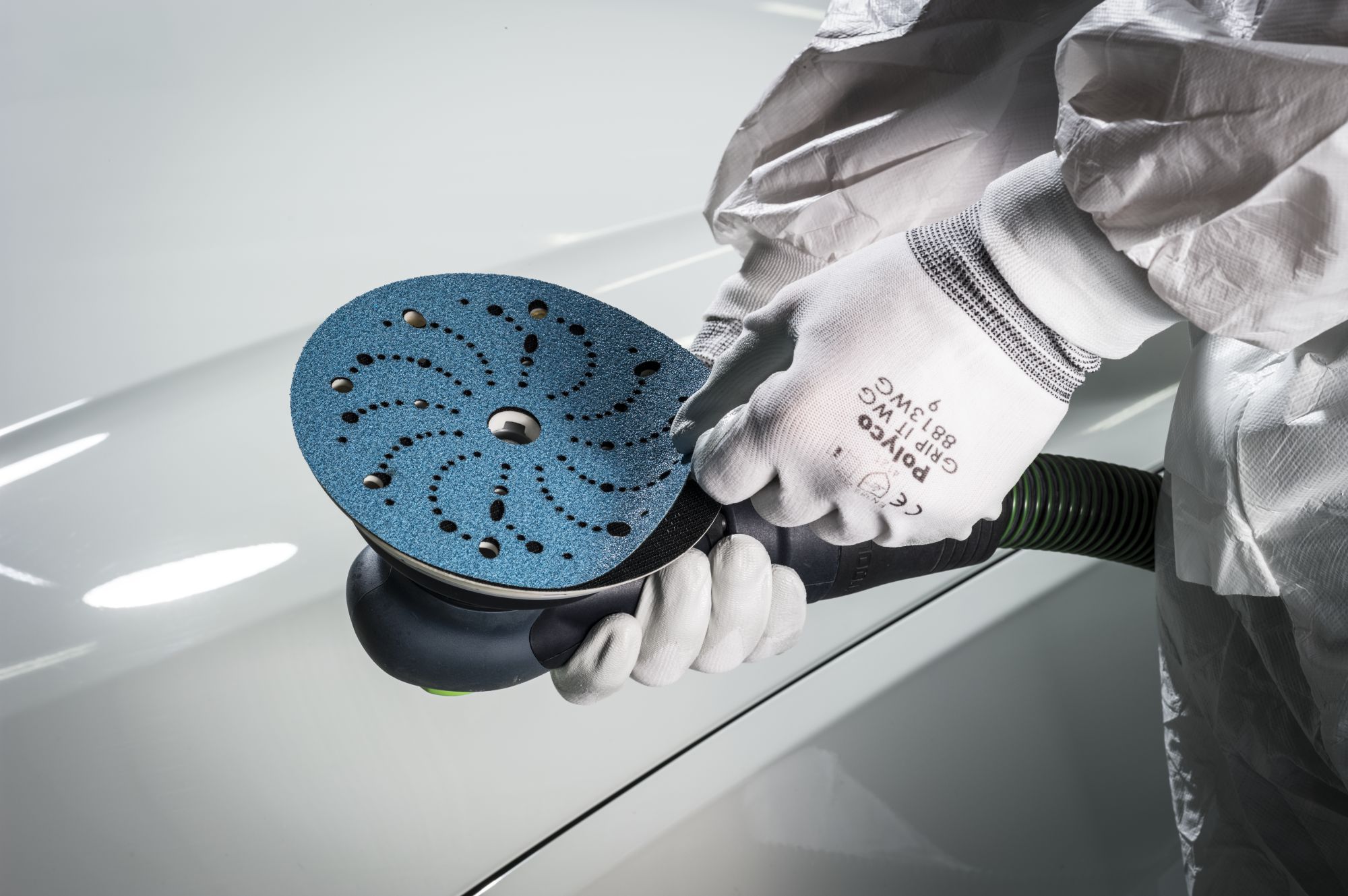 3M™ Hookit™ Disco abrasivo 325U, 150 mm, azul, Multiagujeros, P220, 51376