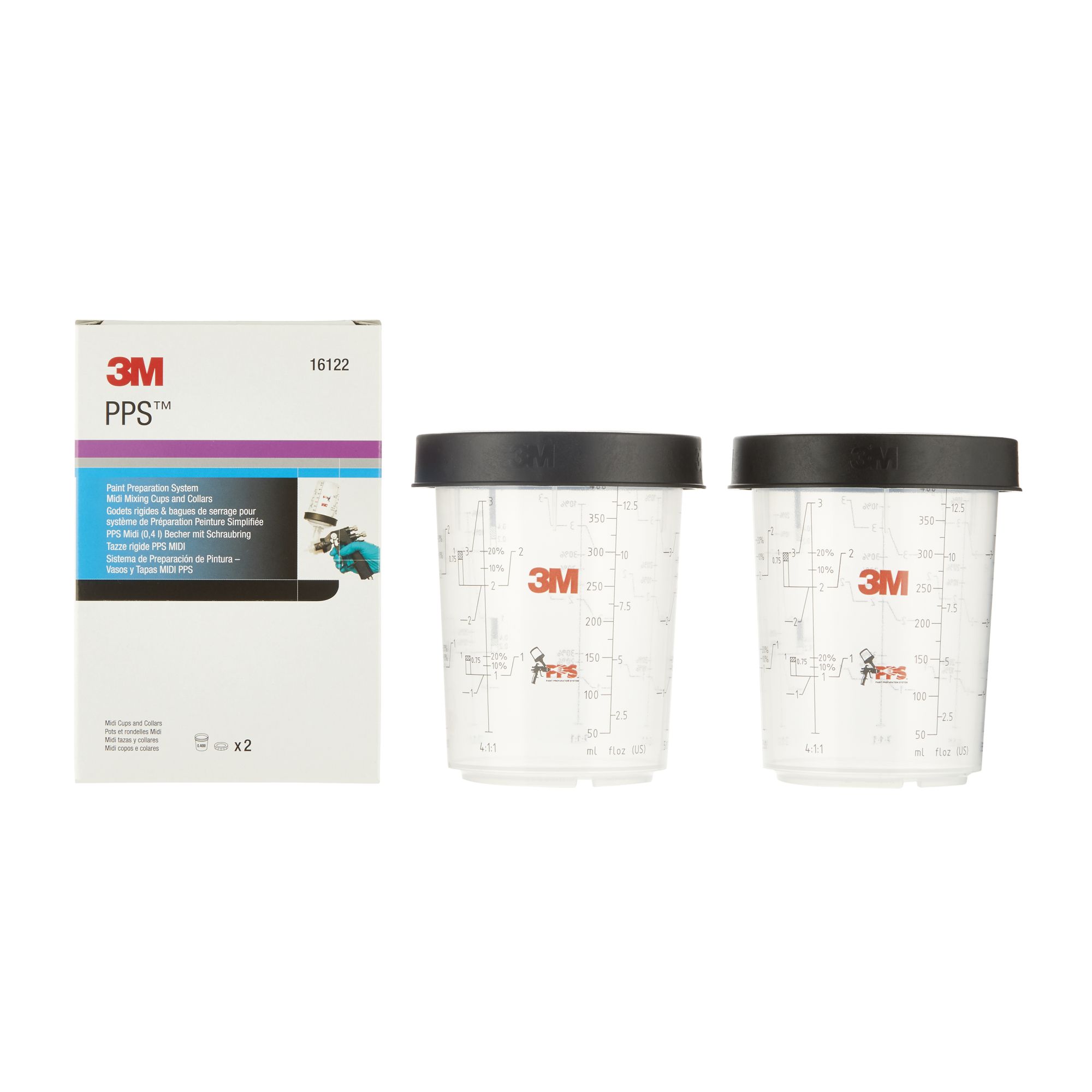 3M™ PPS™ Cazoleta y anillo, midi, 400 ml, 16122
