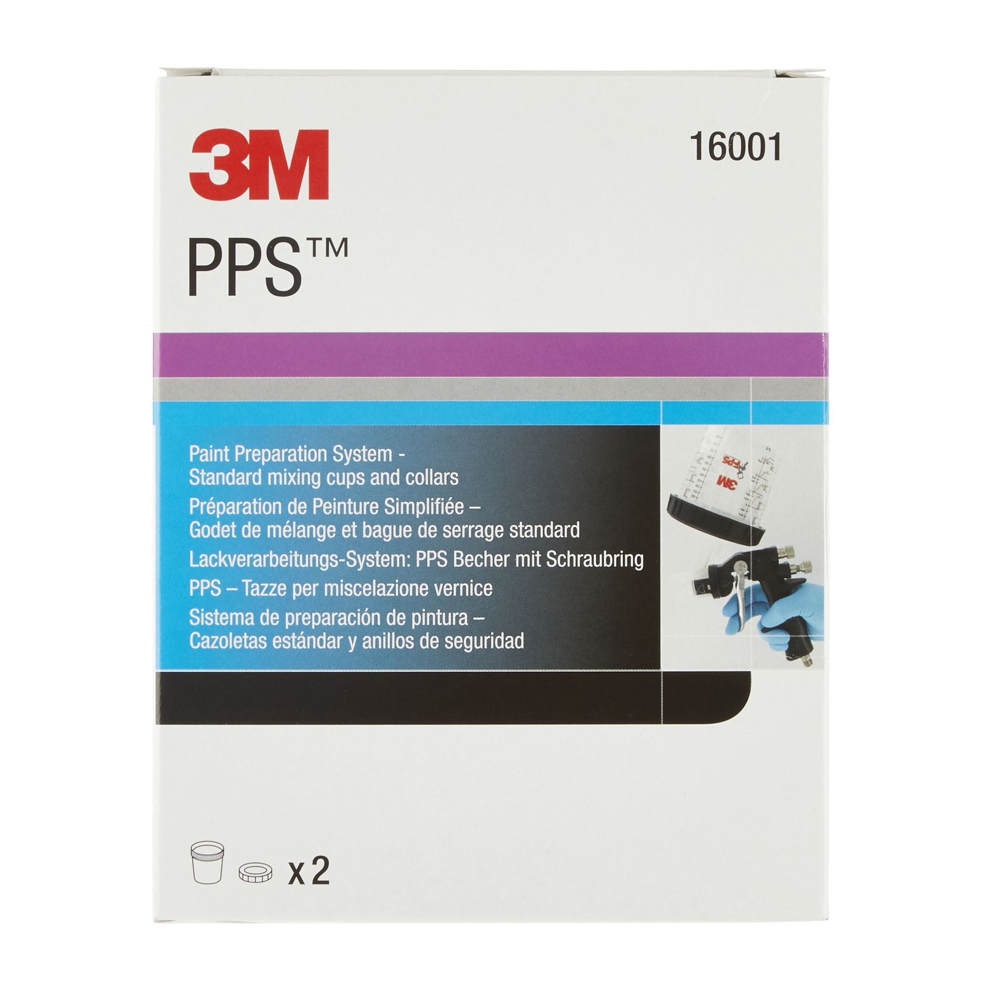 3M™ PPS™ Cazoleta y anillo, estándar, 650 ml, 16001