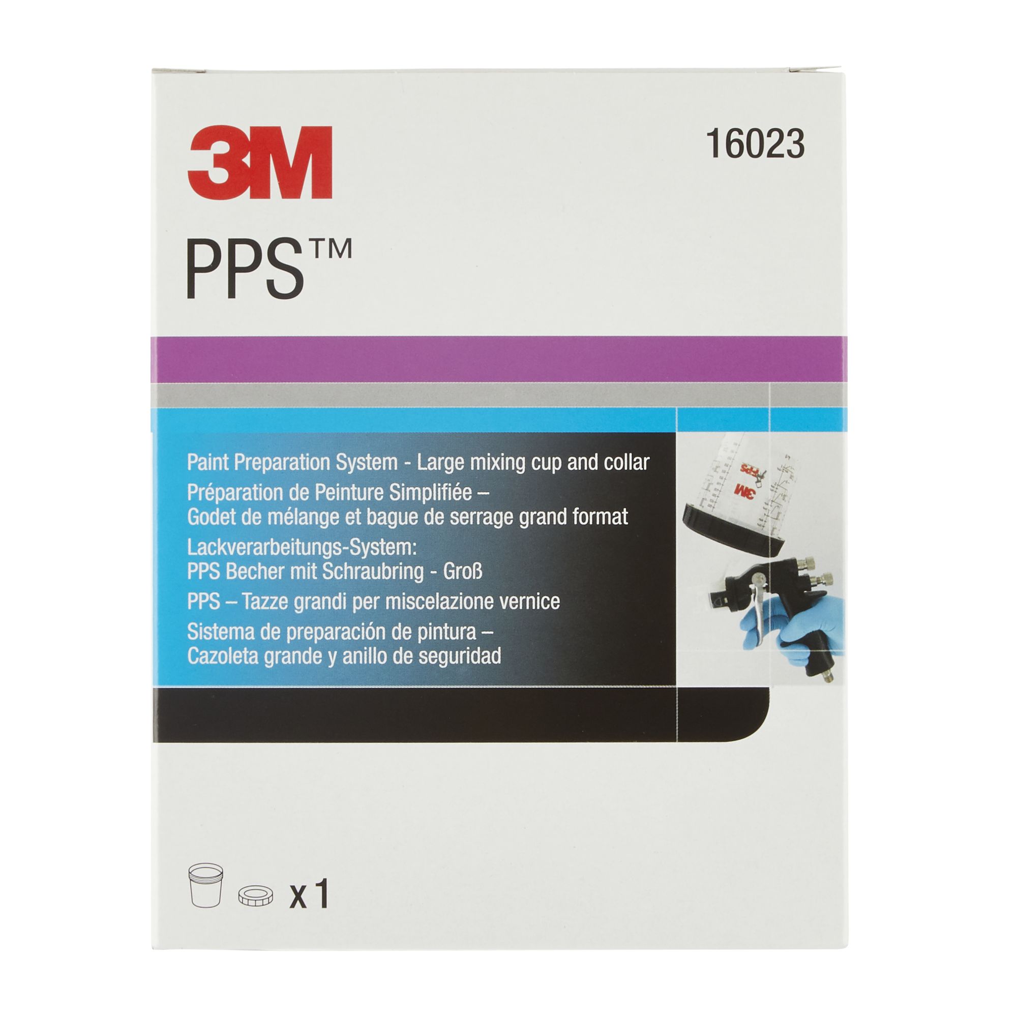 3M™ PPS™ Cazoleta y anillo, grande, 850 ml, 16023