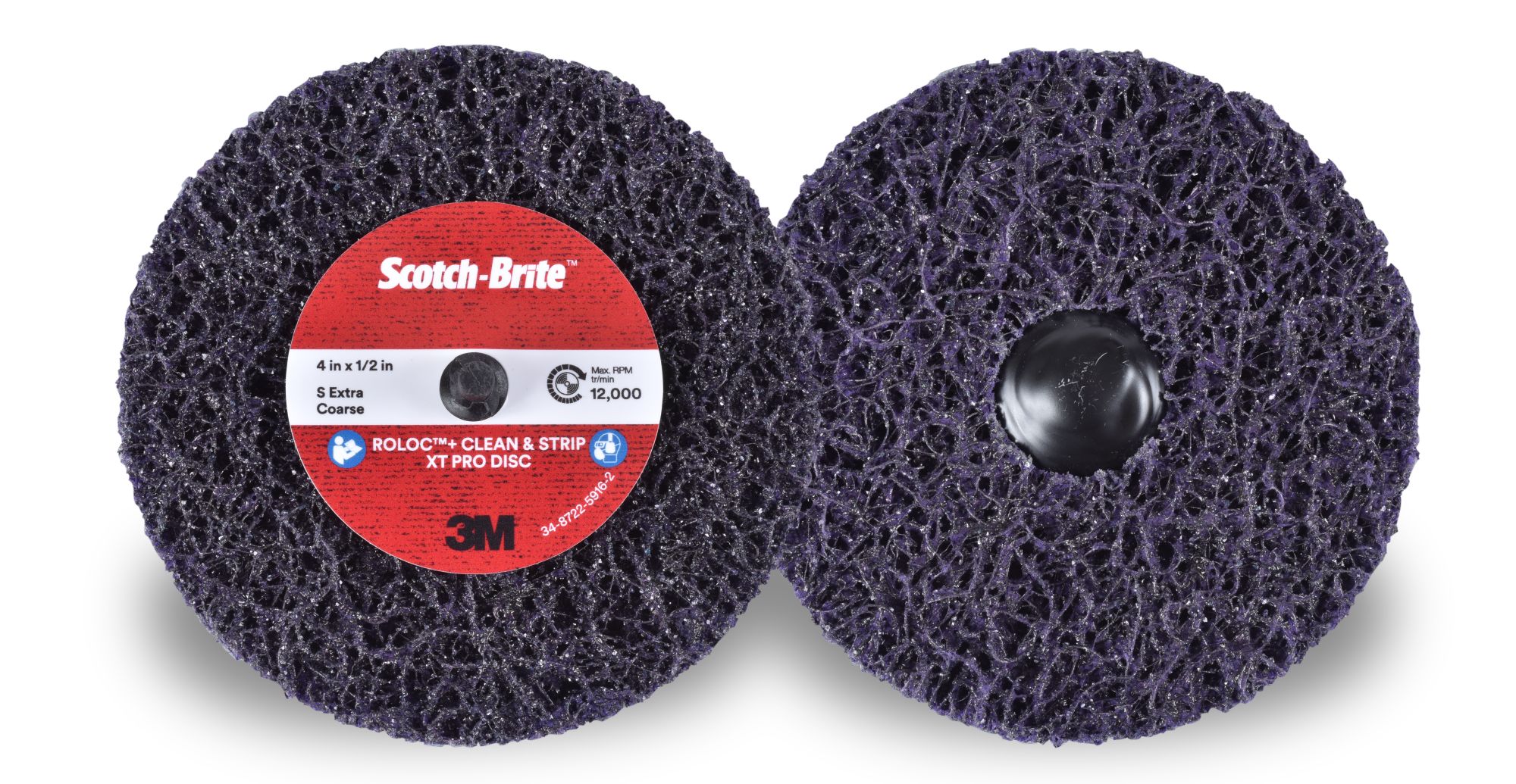 3M™ Scotch-Brite™ Roloc™+ Clean and Strip XT Pro, Disco XO-ZR, 125 mm x 13 mm x 6 mm, S XCRS