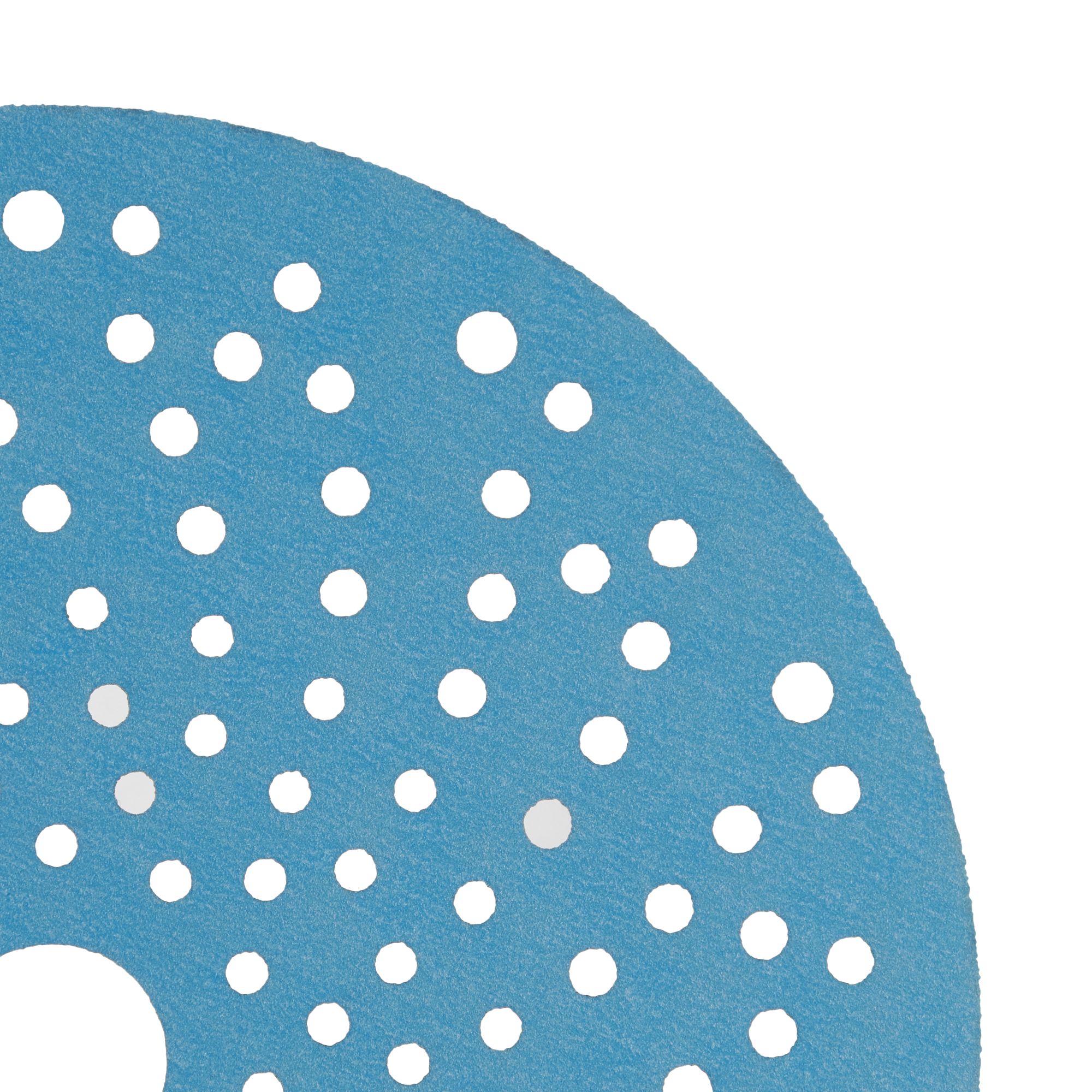 3M™ Hookit™ Disco abrasivo 325U, 150 mm, azul, Multiagujeros, P400, 51381