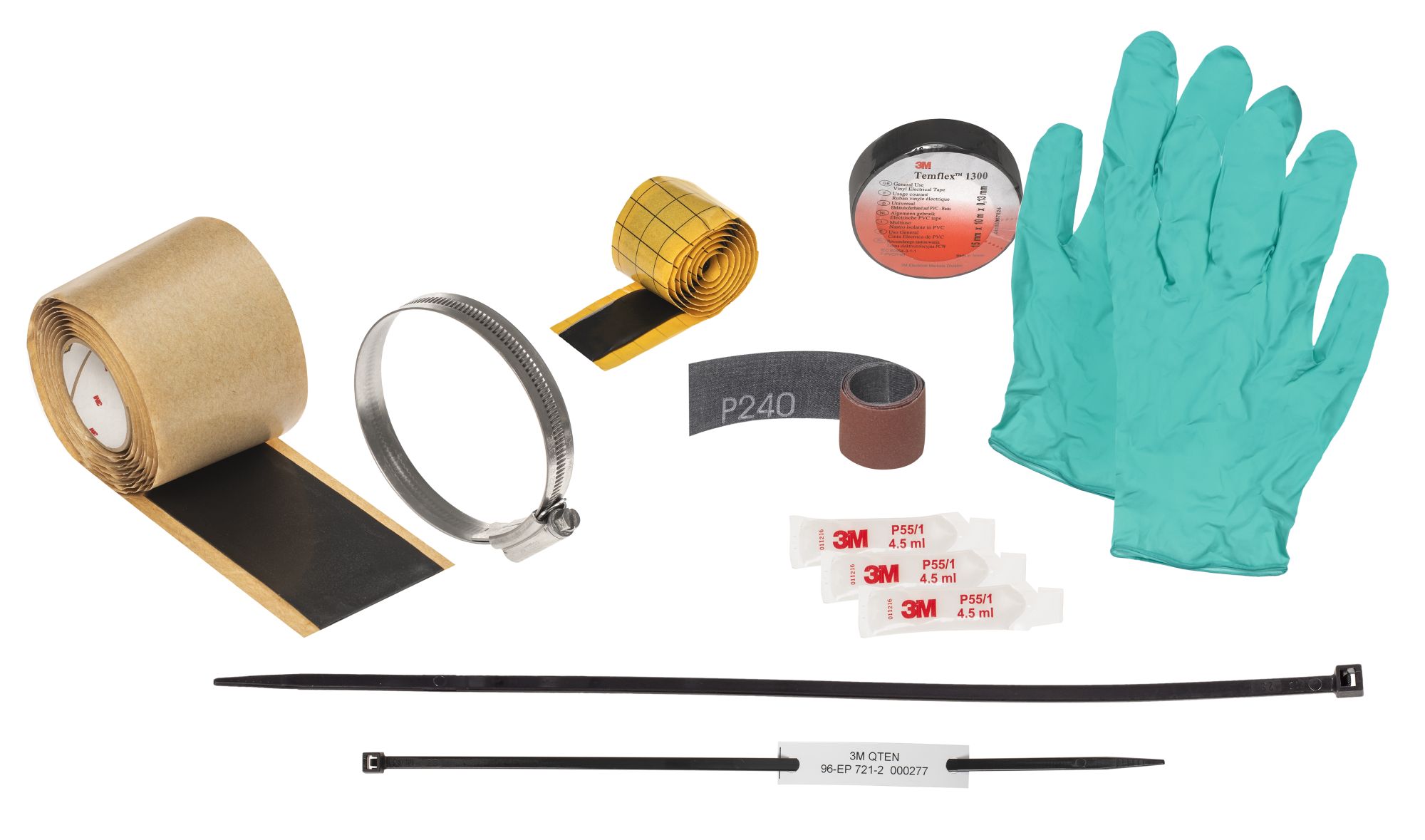 3M™ Kit de terminación de alta tensión contráctil en frío QTEN 96-EP 730-2, de hasta 72.5 kV, secciones transversales de 630-2500 mm 2, 1/kit.