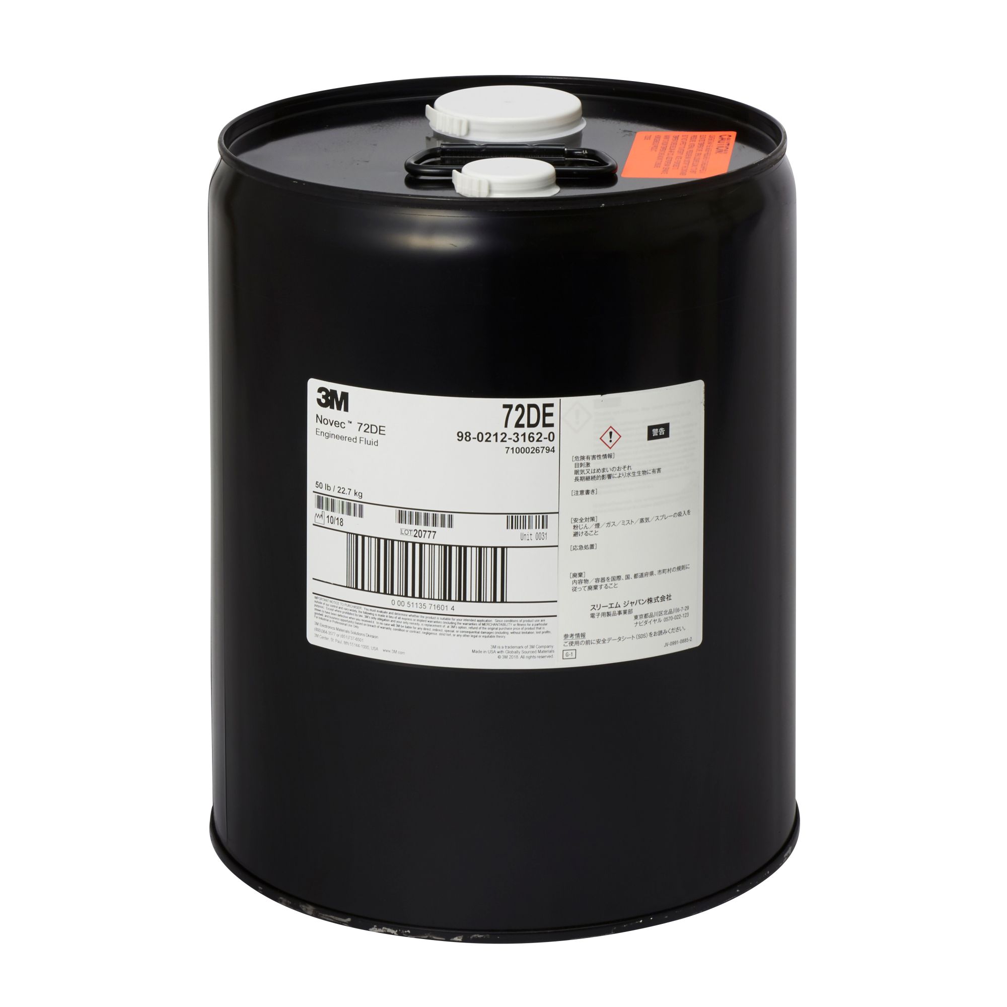 Fluido Especial 3M™ Novec™ 72DE, bidón de 50 LB (23 KG)