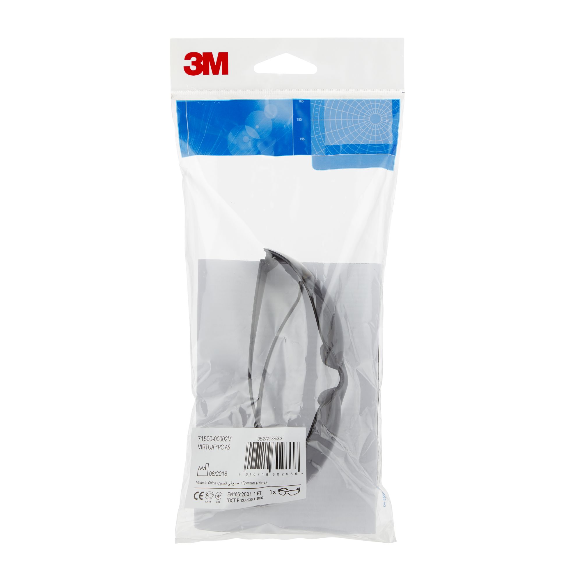 3M™ Virtua™ Gafas de seguridad, antirrayaduras, lente gris, 71500-00002, 20/caja