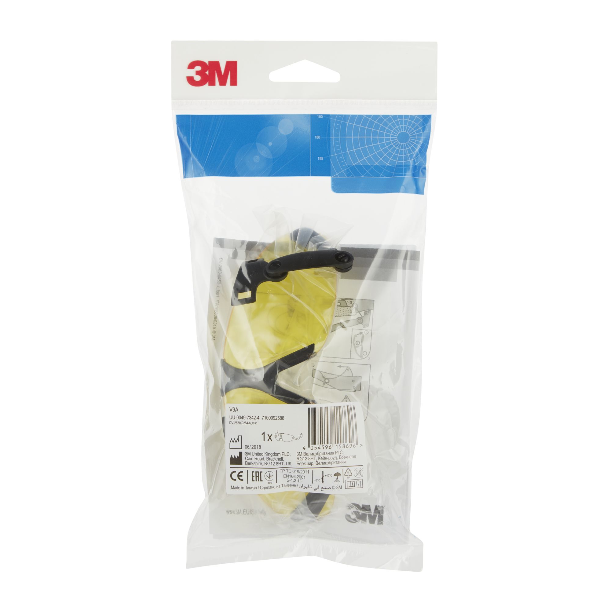3M™ Gafas de seguridad integradas en el casco, ámbar, V9A
