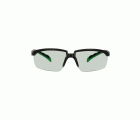 3M™ Solus™ 2000, Gafas de seguridad, montura negro/verde, antirrayaduras+ (K), lente gris IR 1.7, S2017ASP-BLK, 20/caja