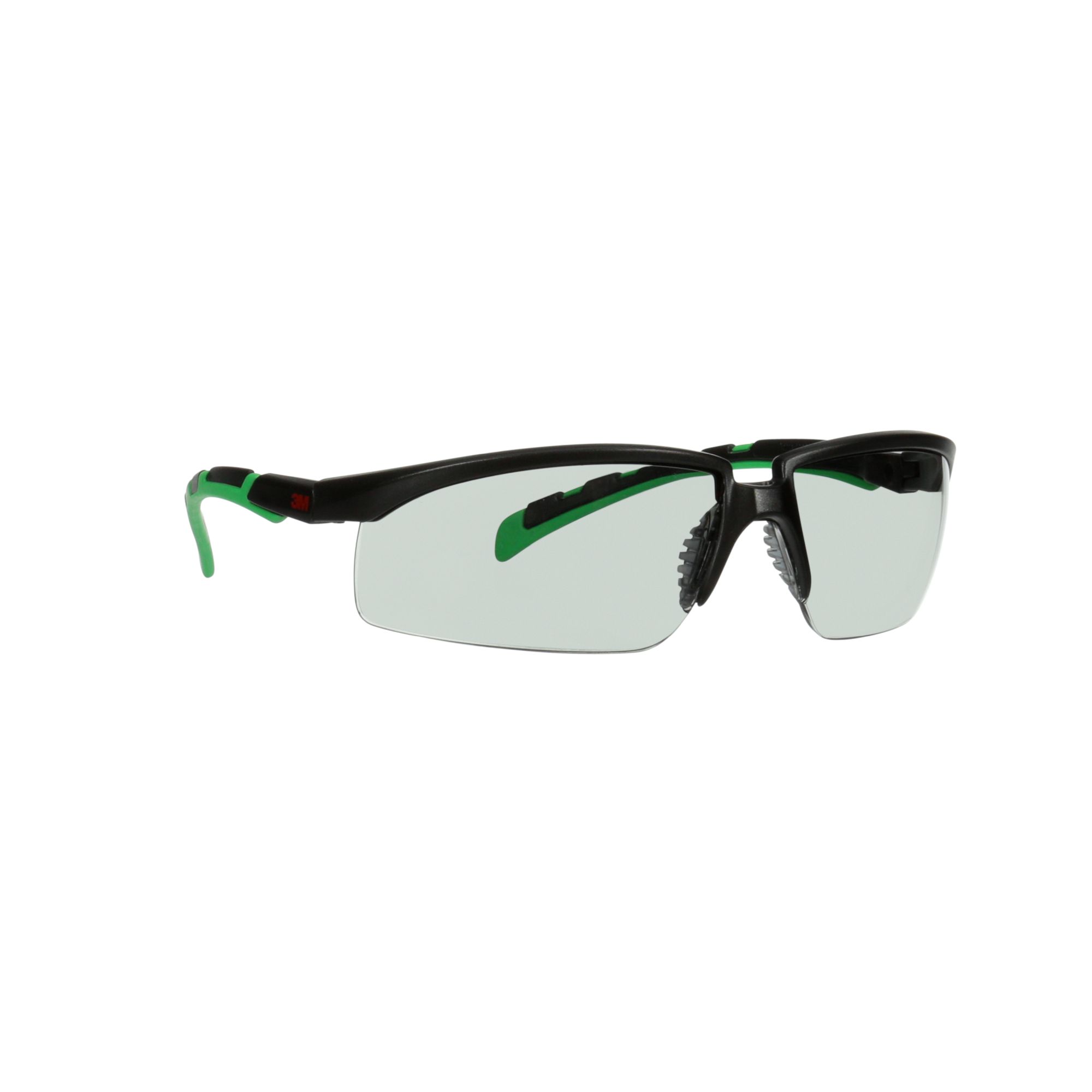 3M™ Solus™ 2000, Gafas de seguridad, montura negro/verde, antirrayaduras+ (K), lente gris IR 1.7, S2017ASP-BLK, 20/caja
