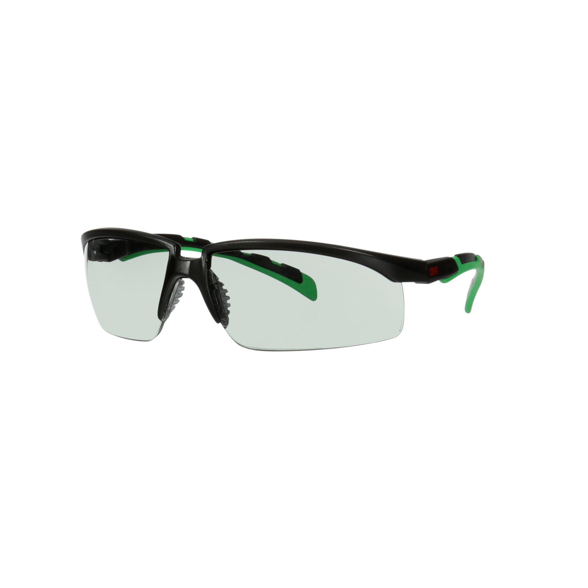 3M™ Solus™ 2000, Gafas de seguridad, montura negro/verde, antirrayaduras+ (K), lente gris IR 1.7, S2017ASP-BLK, 20/caja