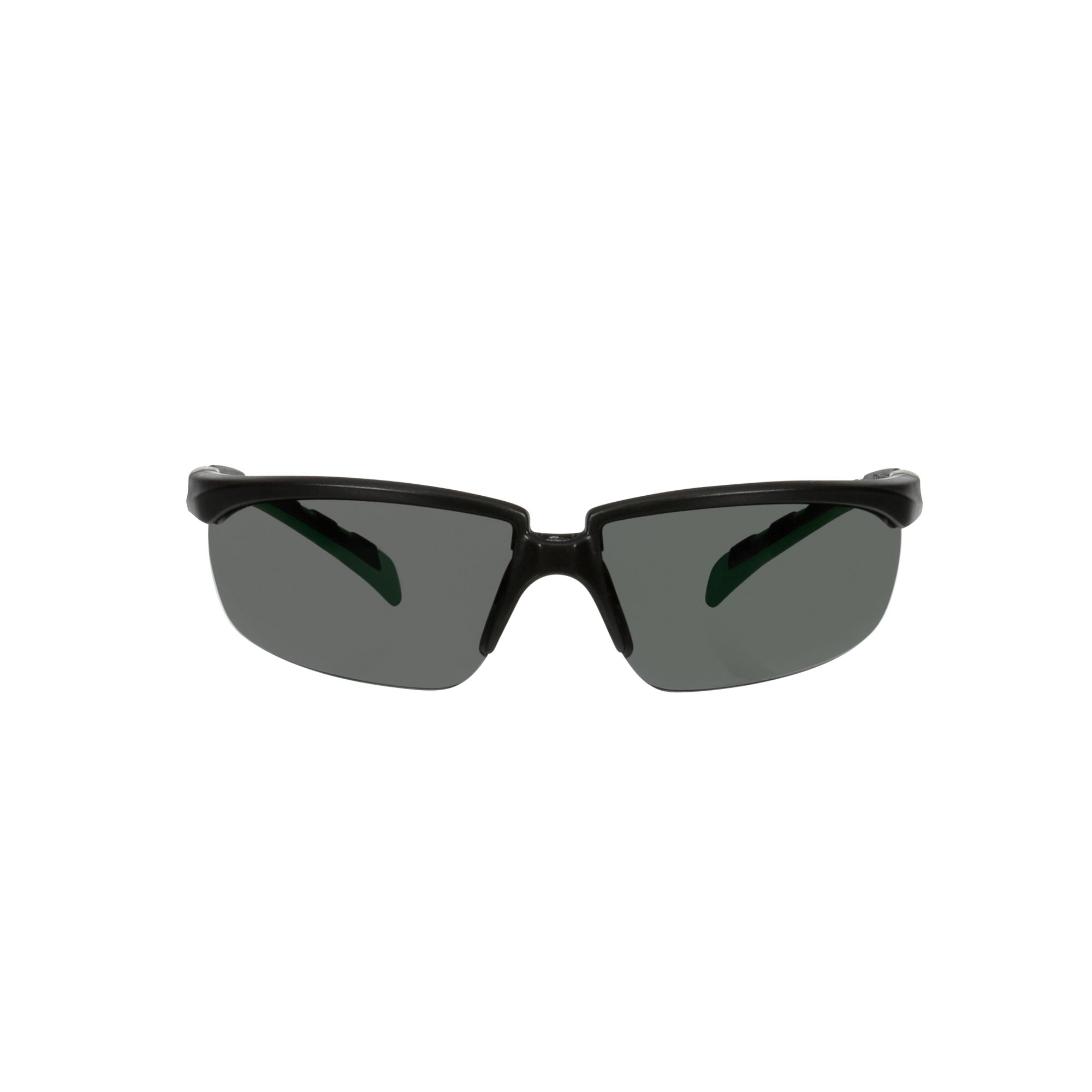 3M™ Solus™ 2000, Gafas de seguridad, montura negro/verde, antirrayaduras+ (K), lente gris IR 3.0, S2030ASP-BLK, 20/caja