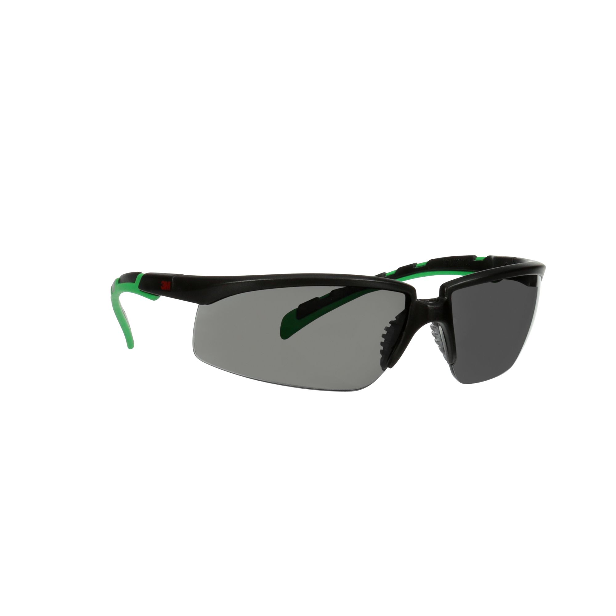 3M™ Solus™ 2000, Gafas de seguridad, montura negro/verde, antirrayaduras+ (K), lente gris IR 3.0, S2030ASP-BLK, 20/caja