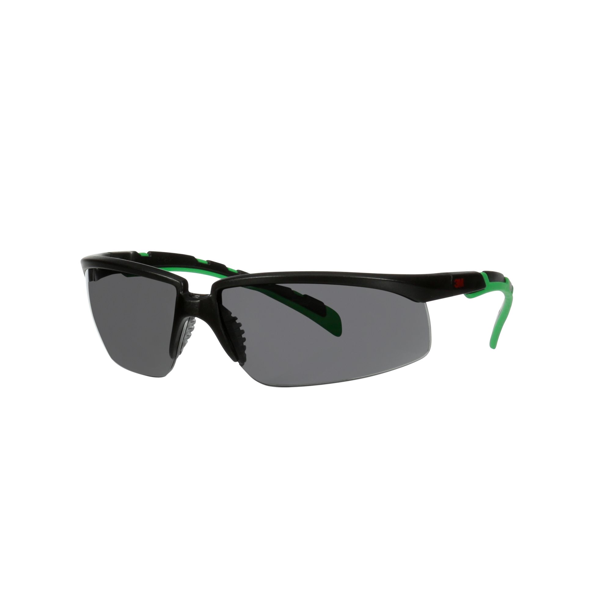 3M™ Solus™ 2000, Gafas de seguridad, montura negro/verde, antirrayaduras+ (K), lente gris IR 3.0, S2030ASP-BLK, 20/caja