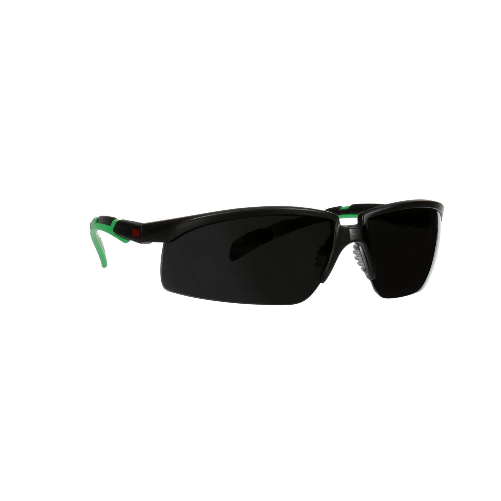3M™ Solus™ 2000, Gafas de seguridad, montura negro/verde, antirrayaduras+ (K), lente gris IR 5.0, S2050ASP-BLK, 20/caja