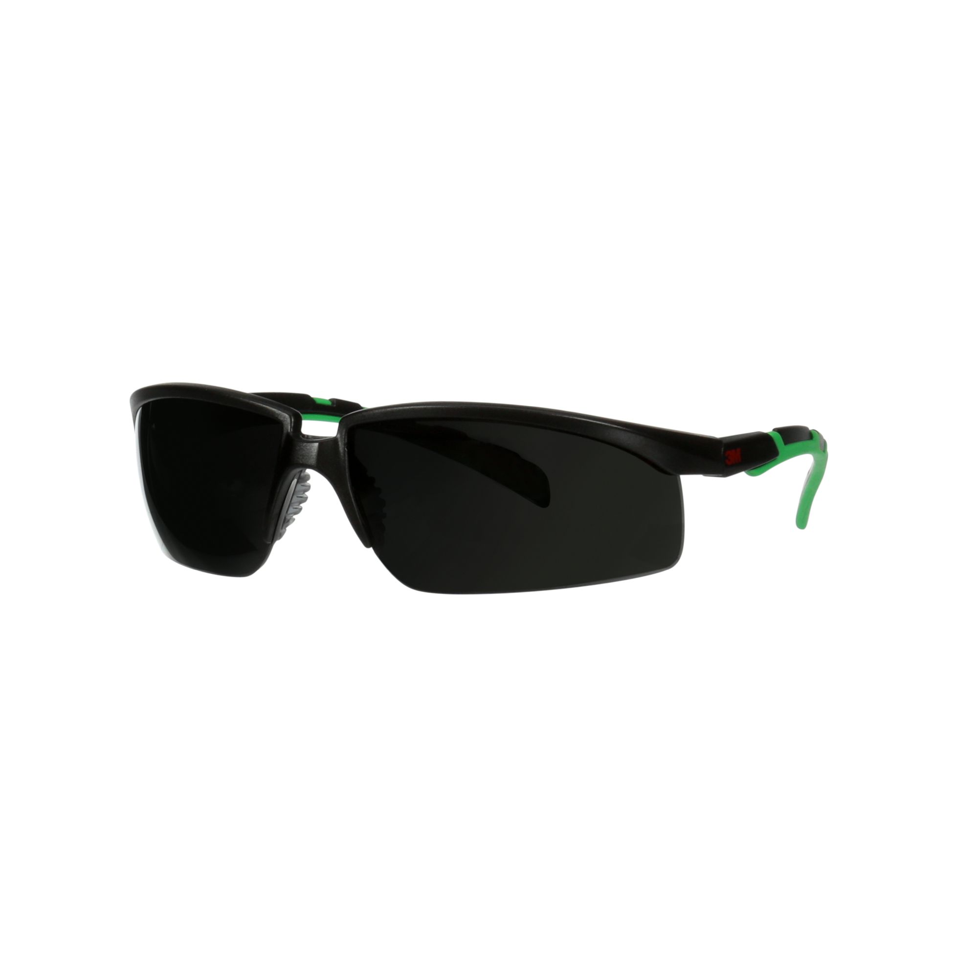 3M™ Solus™ 2000, Gafas de seguridad, montura negro/verde, antirrayaduras+ (K), lente gris IR 5.0, S2050ASP-BLK, 20/caja