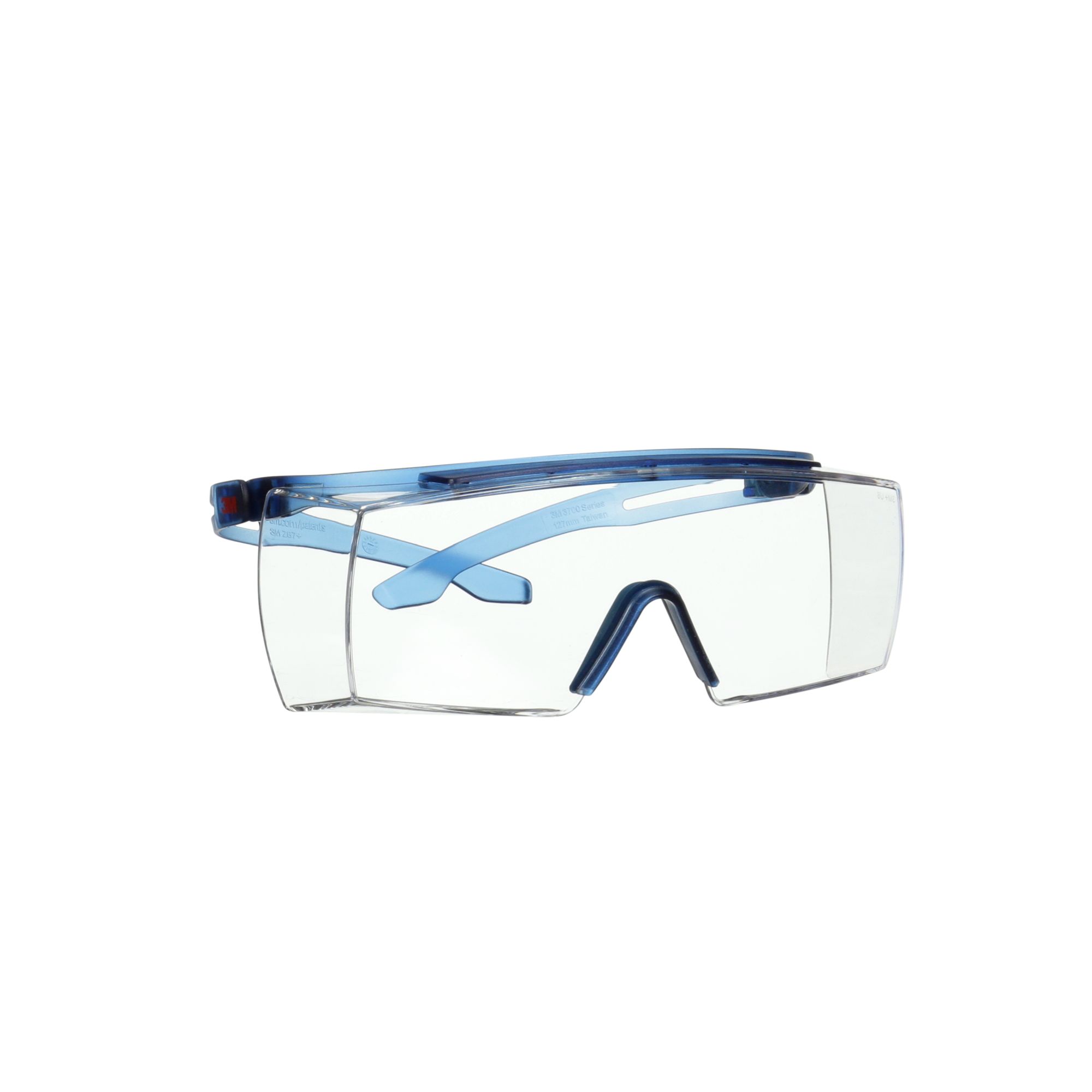 3M™ SecureFit™ 3700 Cubregafas, patillas azules, antirrayaduras+ (K), lente incolora, SF3701ASP-BLU-EU, 20/caja