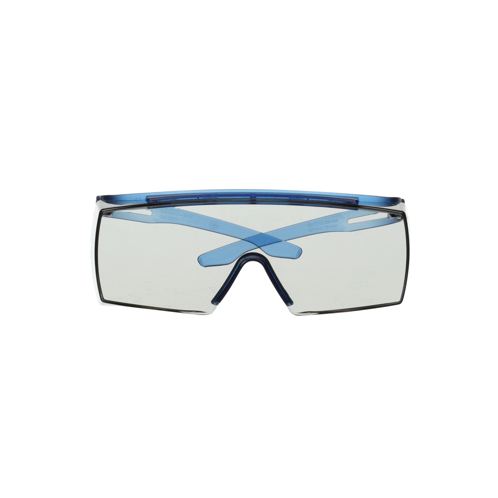 3M™ SecureFit™ 3700 Cubregafas, patillas azules, antiempañante Scotchgard™ (K y N), lente gris claro de interior/exterior, SF3707SGAF-BLU-EU, 20/caja