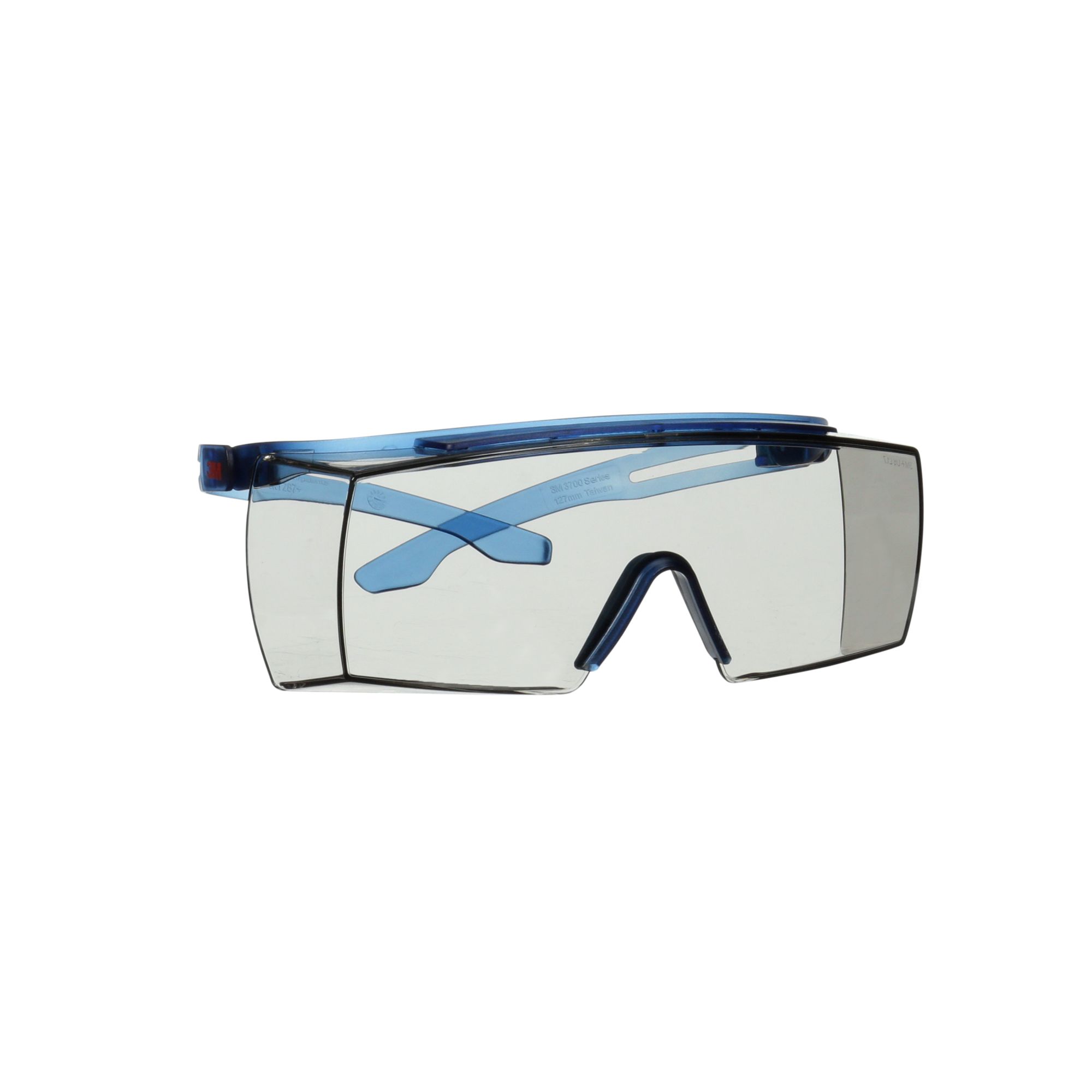 3M™ SecureFit™ 3700 Cubregafas, patillas azules, antiempañante Scotchgard™ (K y N), lente gris claro de interior/exterior, SF3707SGAF-BLU-EU, 20/caja