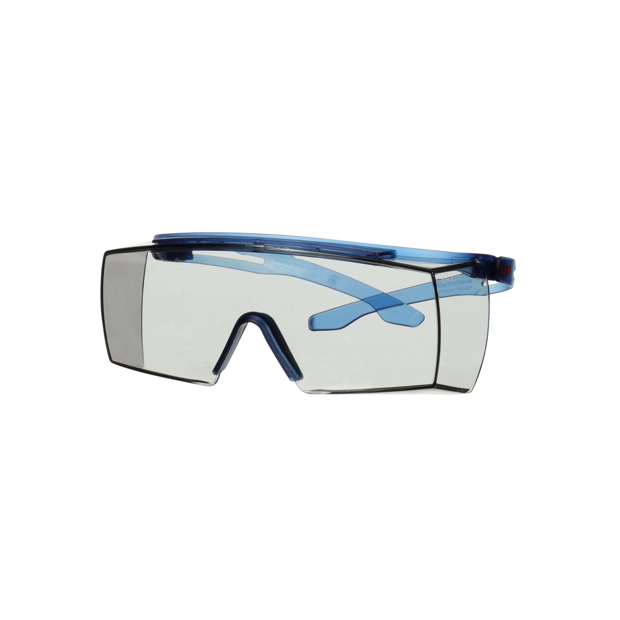 3M™ SecureFit™ 3700 Cubregafas, patillas azules, antiempañante Scotchgard™ (K y N), lente gris claro de interior/exterior, SF3707SGAF-BLU-EU, 20/caja