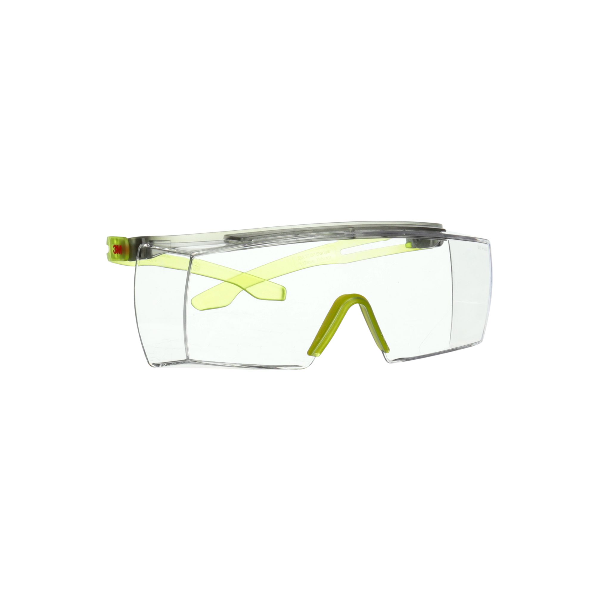 3M™ SecureFit™ 3700 Cubregafas, patillas verde lima, antiempañante Scotchgard™ (K y N), lente incolora, SF3701SGAF-GRN-EU, 20/caja