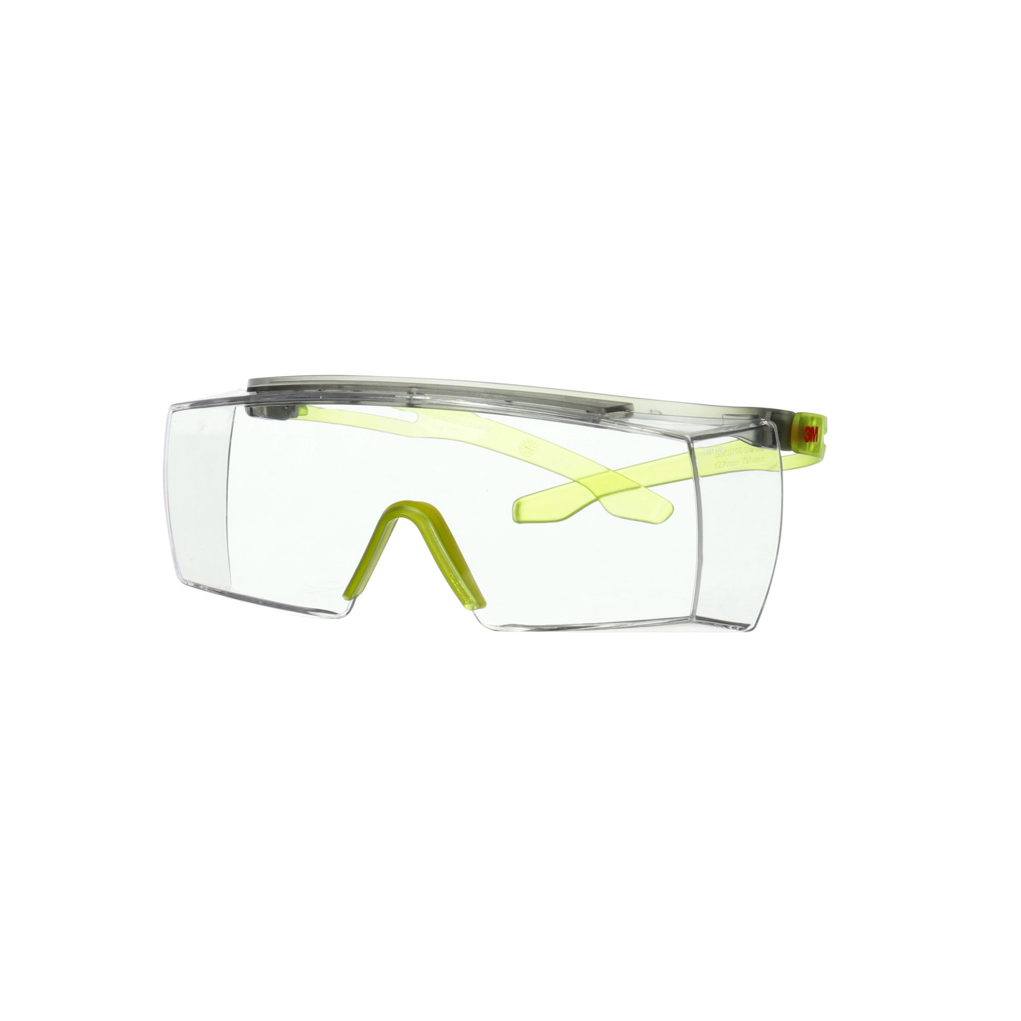 3M™ SecureFit™ 3700 Cubregafas, patillas verde lima, antiempañante Scotchgard™ (K y N), lente incolora, SF3701SGAF-GRN-EU, 20/caja