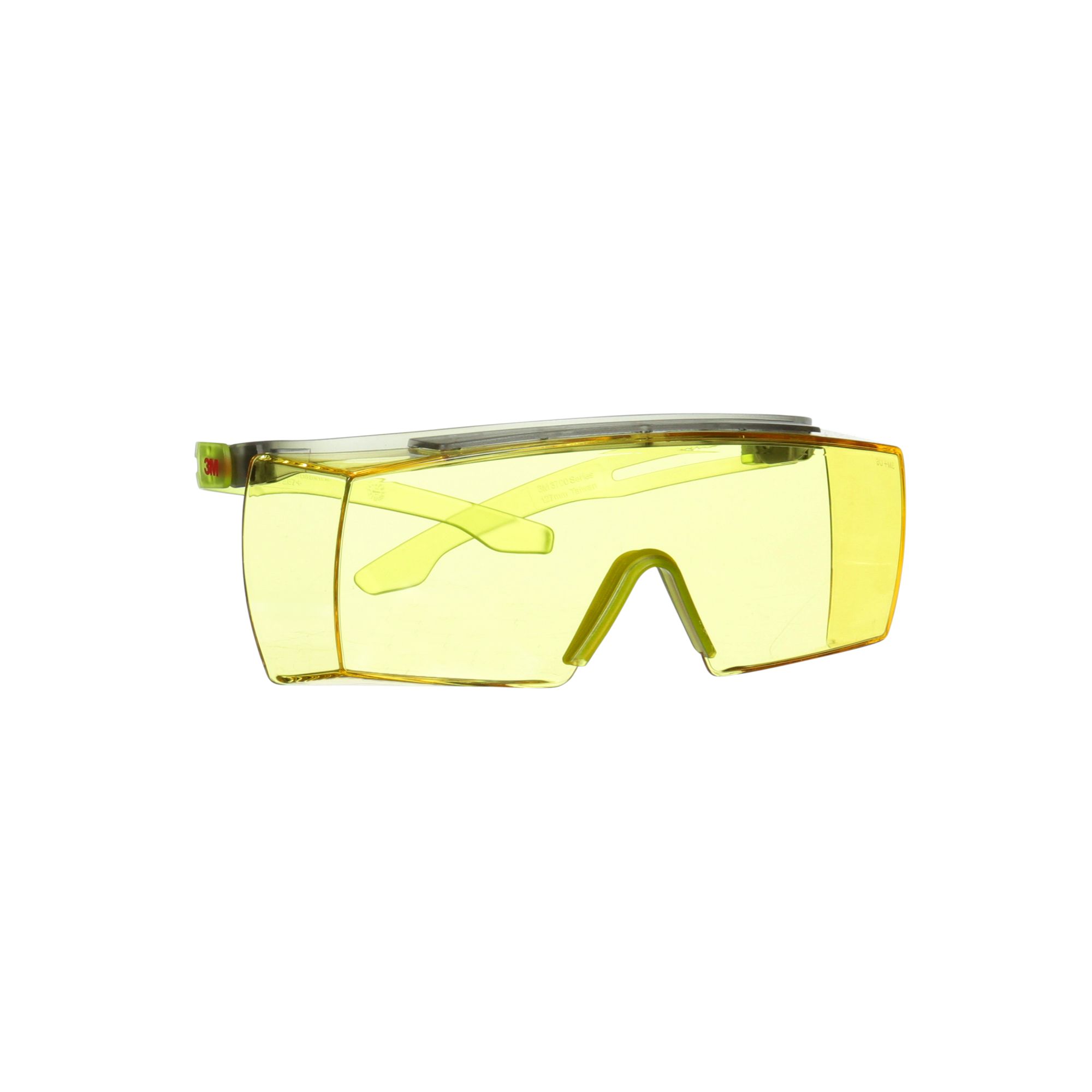 3M™ SecureFit™ 3700 Cubregafas, patillas verde lima, antiempañante Scotchgard™ (K y N), lente ámbar, SF3703SGAF-GRN-EU, 20/caja
