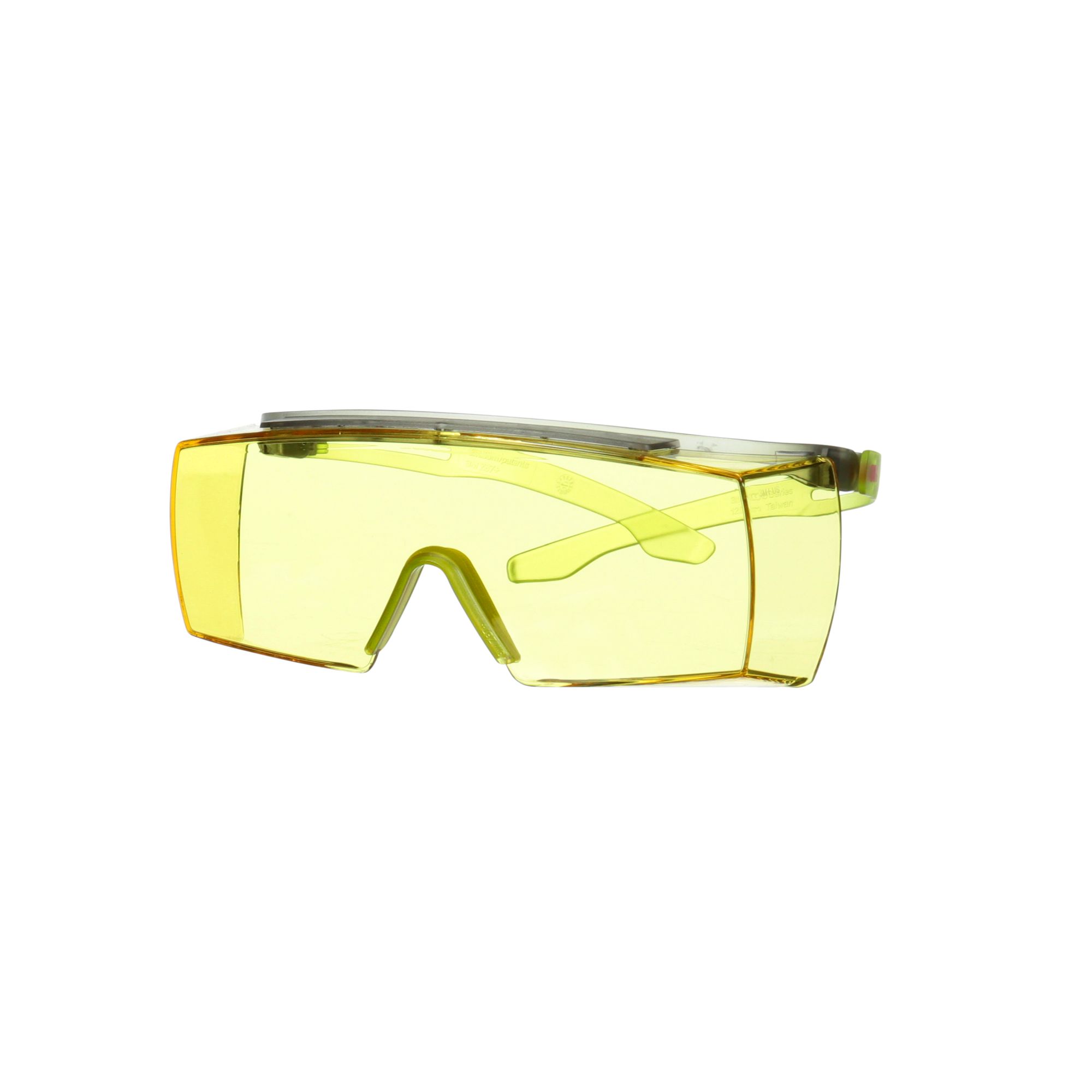 3M™ SecureFit™ 3700 Cubregafas, patillas verde lima, antiempañante Scotchgard™ (K y N), lente ámbar, SF3703SGAF-GRN-EU, 20/caja