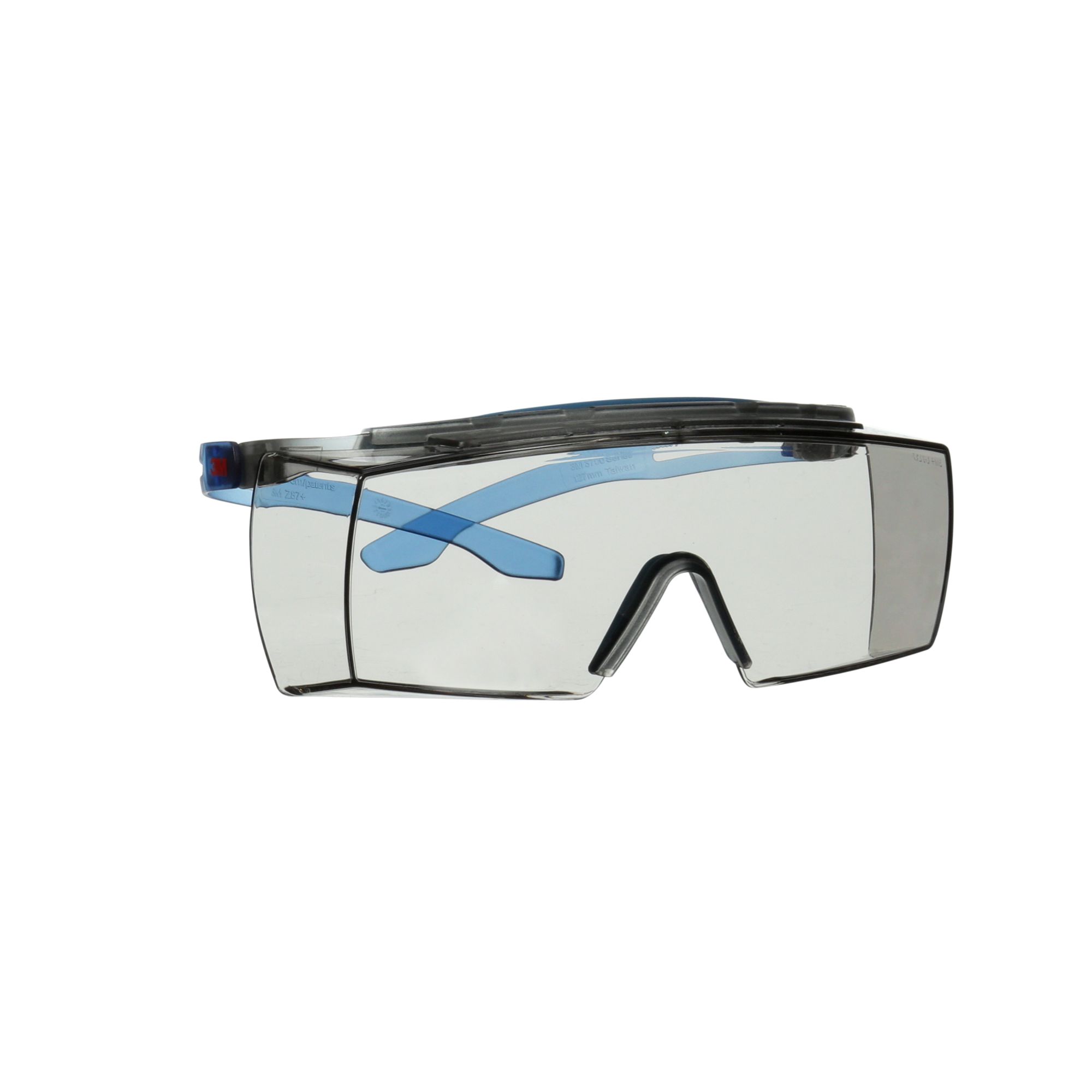 3M™ SecureFit™ 3700 Cubregafas, patillas azules, protección para las cejas, antiempañante Scotchgard™ (K y N), lente gris claro para interior/exterior, SF3707XSGAF-BLU-EU, 20/caja