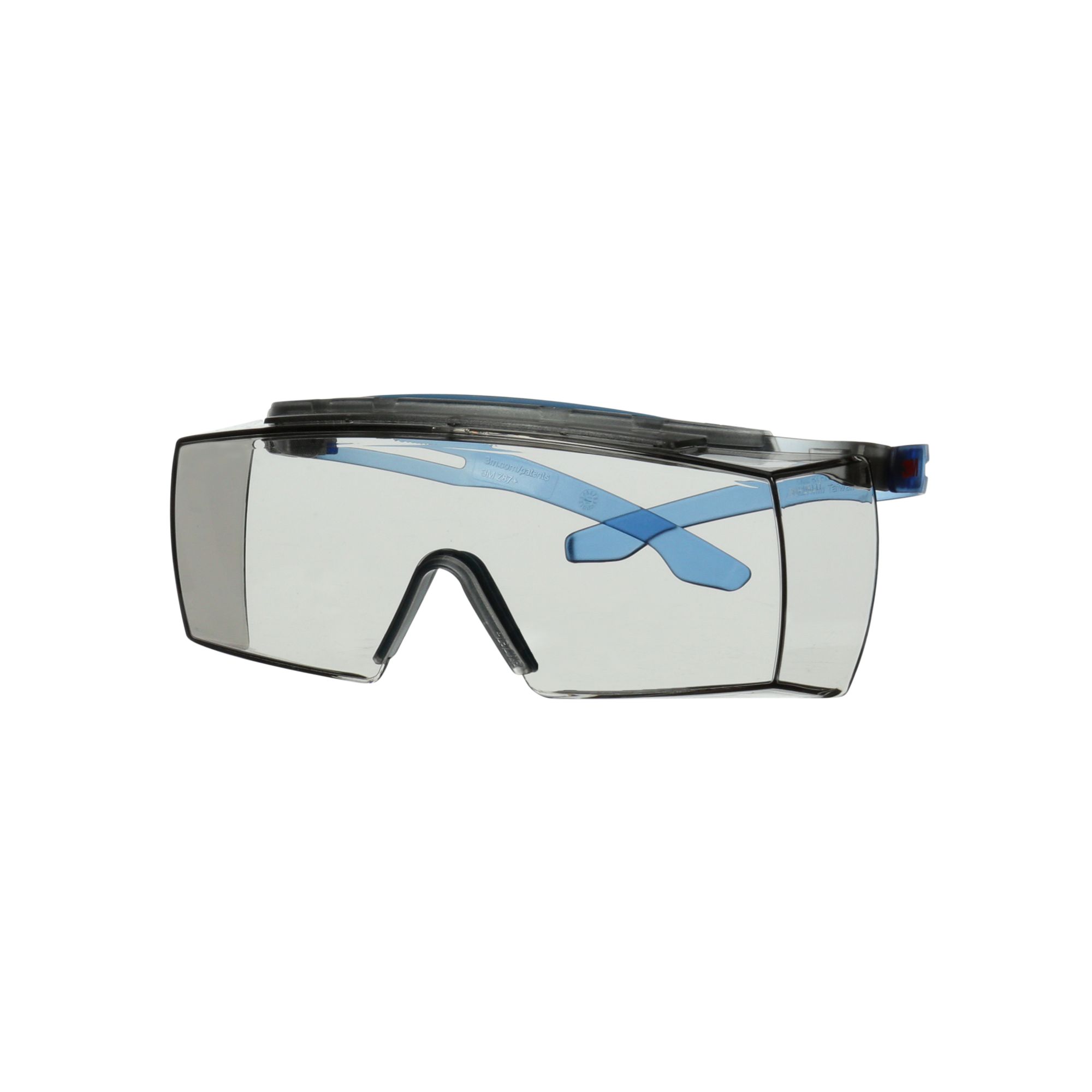 3M™ SecureFit™ 3700 Cubregafas, patillas azules, protección para las cejas, antiempañante Scotchgard™ (K y N), lente gris claro para interior/exterior, SF3707XSGAF-BLU-EU, 20/caja