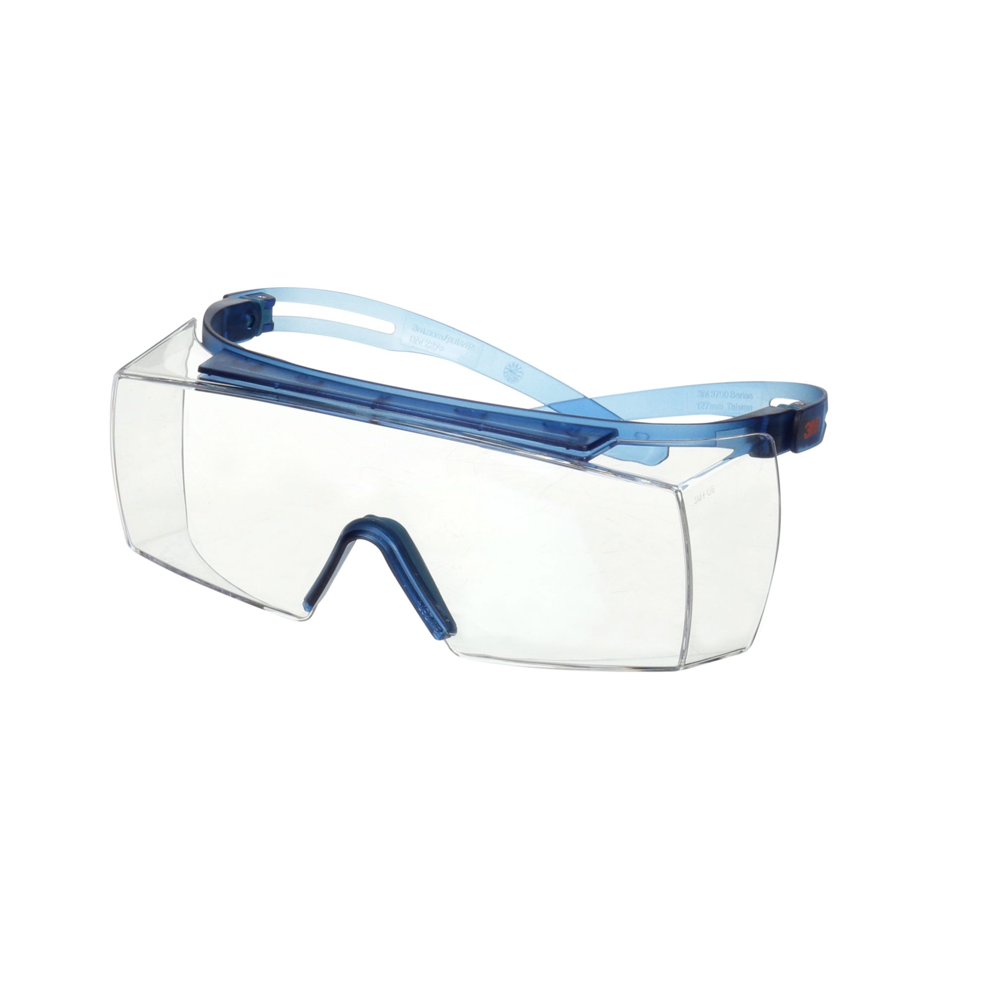 3M™ SecureFit™ 3700 Cubregafas, patillas azules, antirrayaduras+ (K), lente incolora, SF3701ASP-BLU-EU, 20/caja