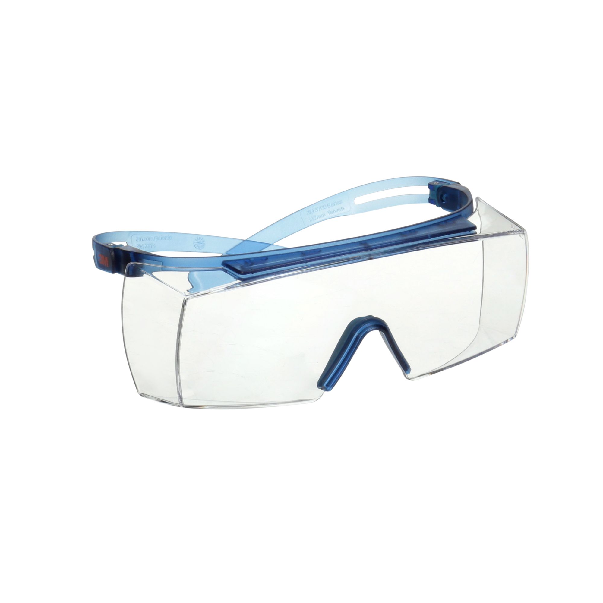 3M™ SecureFit™ 3700 Cubregafas, patillas azules, antirrayaduras+ (K), lente incolora, SF3701ASP-BLU-EU, 20/caja