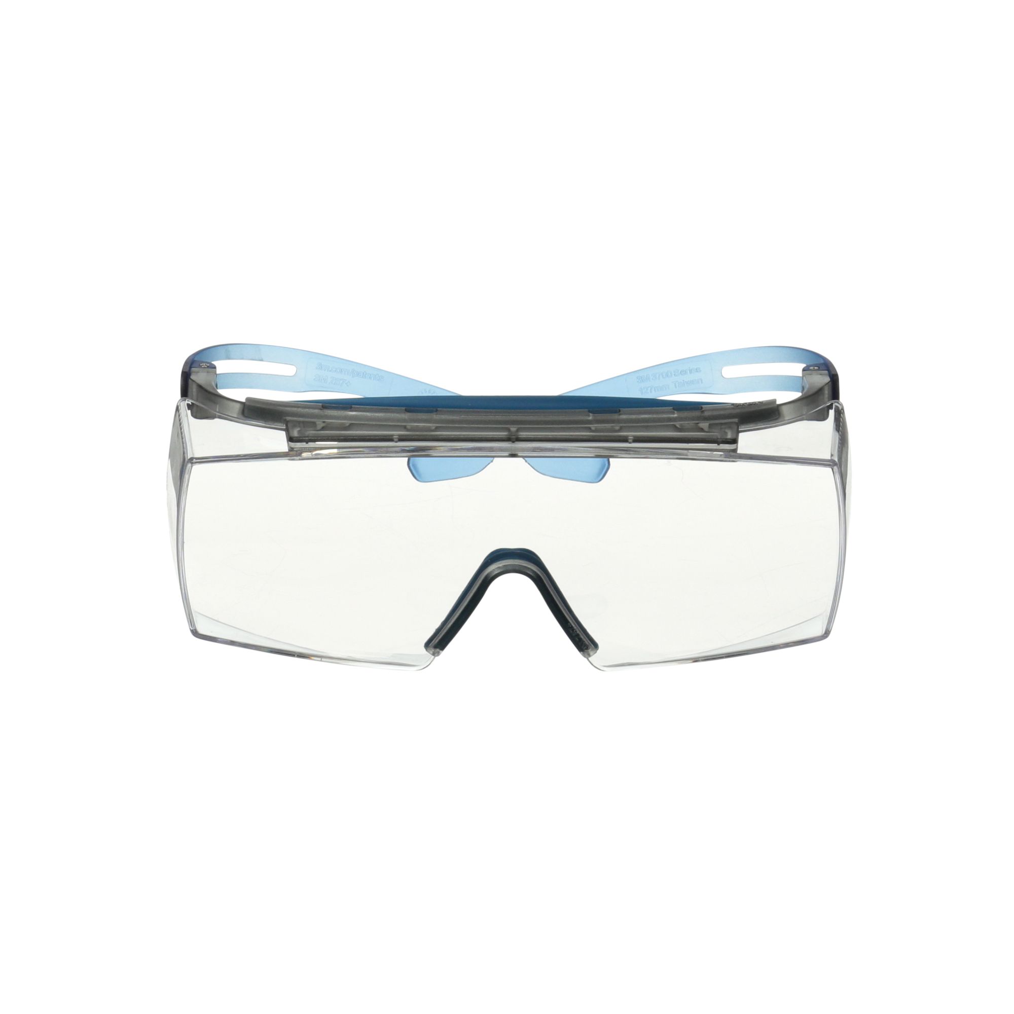 3M™ SecureFit™ 3700 Cubregafas, patillas azules, protección para las cejas, antiempañante Scotchgard™ (K y N), lente incolora, SF3701XSGAF-BLU-EU, 20/caja