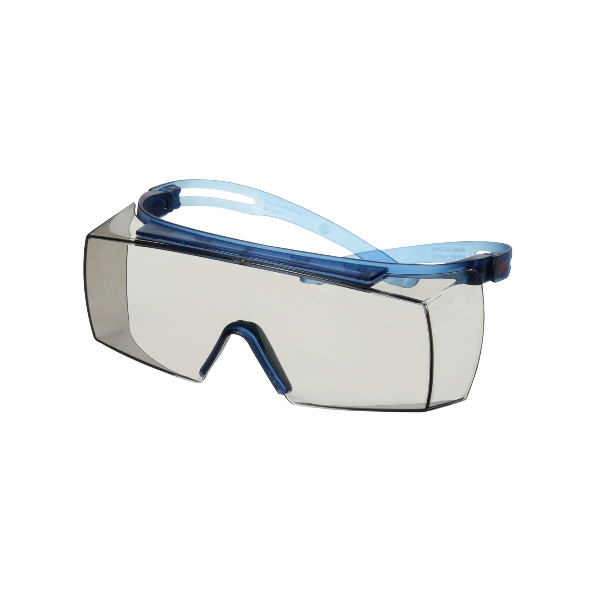 3M™ SecureFit™ 3700 Cubregafas, patillas azules, antiempañante Scotchgard™ (K y N), lente gris claro de interior/exterior, SF3707SGAF-BLU-EU, 20/caja