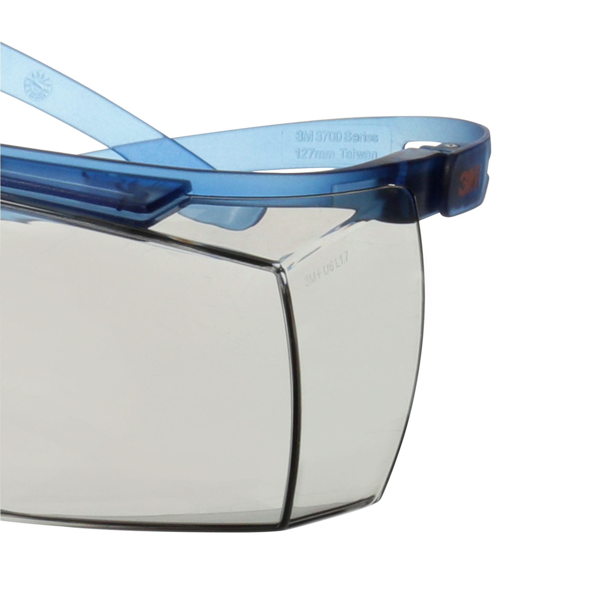 3M™ SecureFit™ 3700 Cubregafas, patillas azules, antiempañante Scotchgard™ (K y N), lente gris claro de interior/exterior, SF3707SGAF-BLU-EU, 20/caja