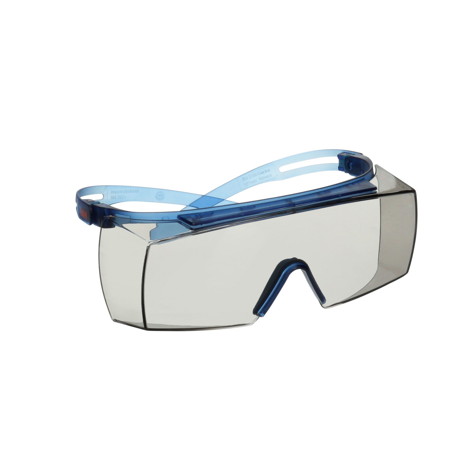 3M™ SecureFit™ 3700 Cubregafas, patillas azules, antiempañante Scotchgard™ (K y N), lente gris claro de interior/exterior, SF3707SGAF-BLU-EU, 20/caja