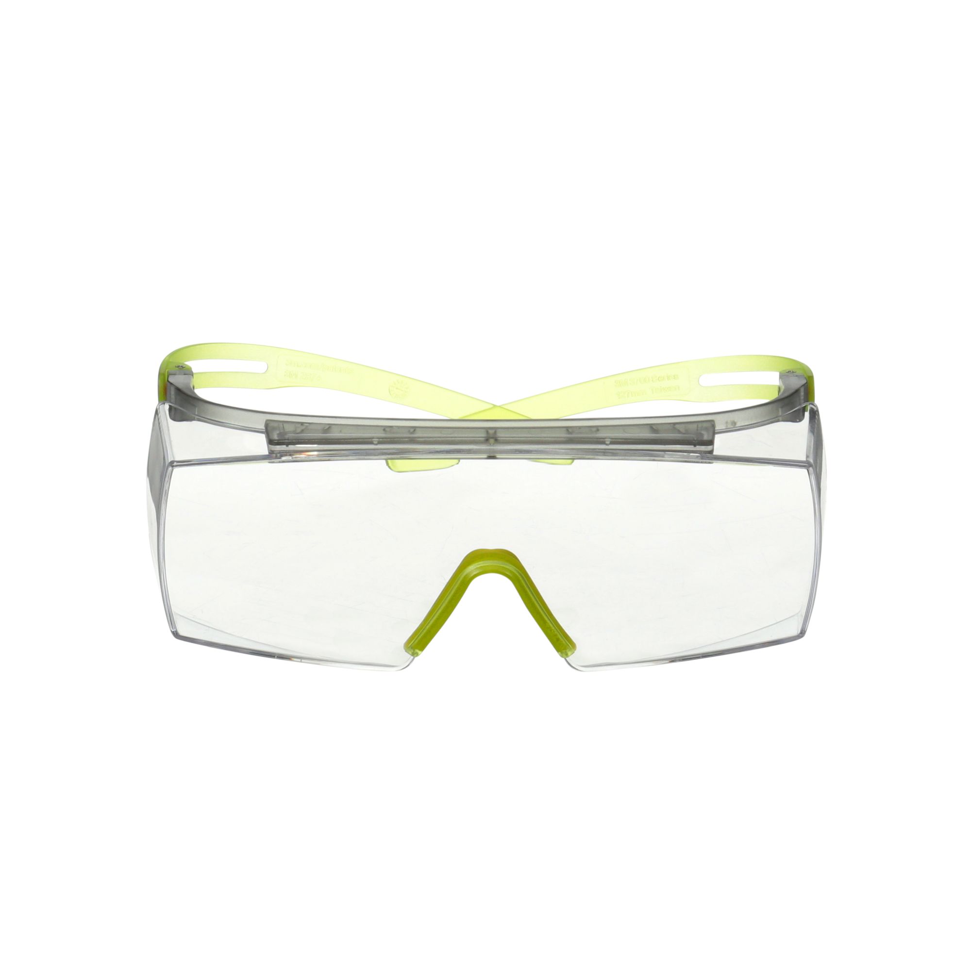 3M™ SecureFit™ 3700 Cubregafas, patillas verde lima, antiempañante Scotchgard™ (K y N), lente incolora, SF3701SGAF-GRN-EU, 20/caja