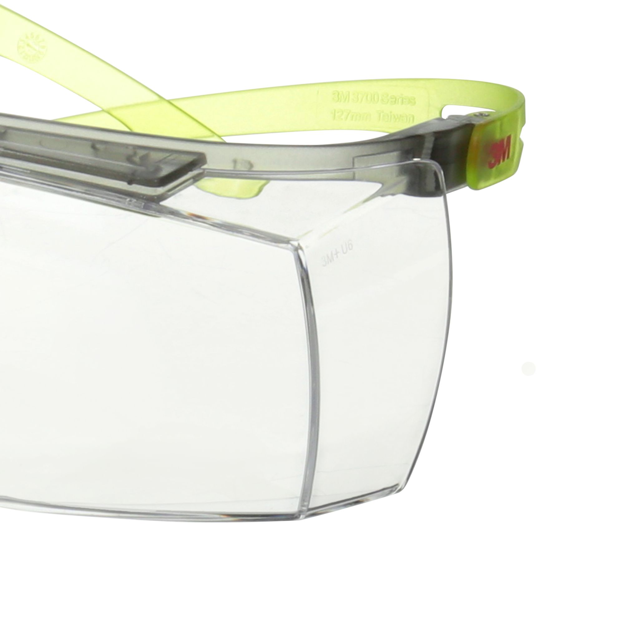 3M™ SecureFit™ 3700 Cubregafas, patillas verde lima, antiempañante Scotchgard™ (K y N), lente incolora, SF3701SGAF-GRN-EU, 20/caja