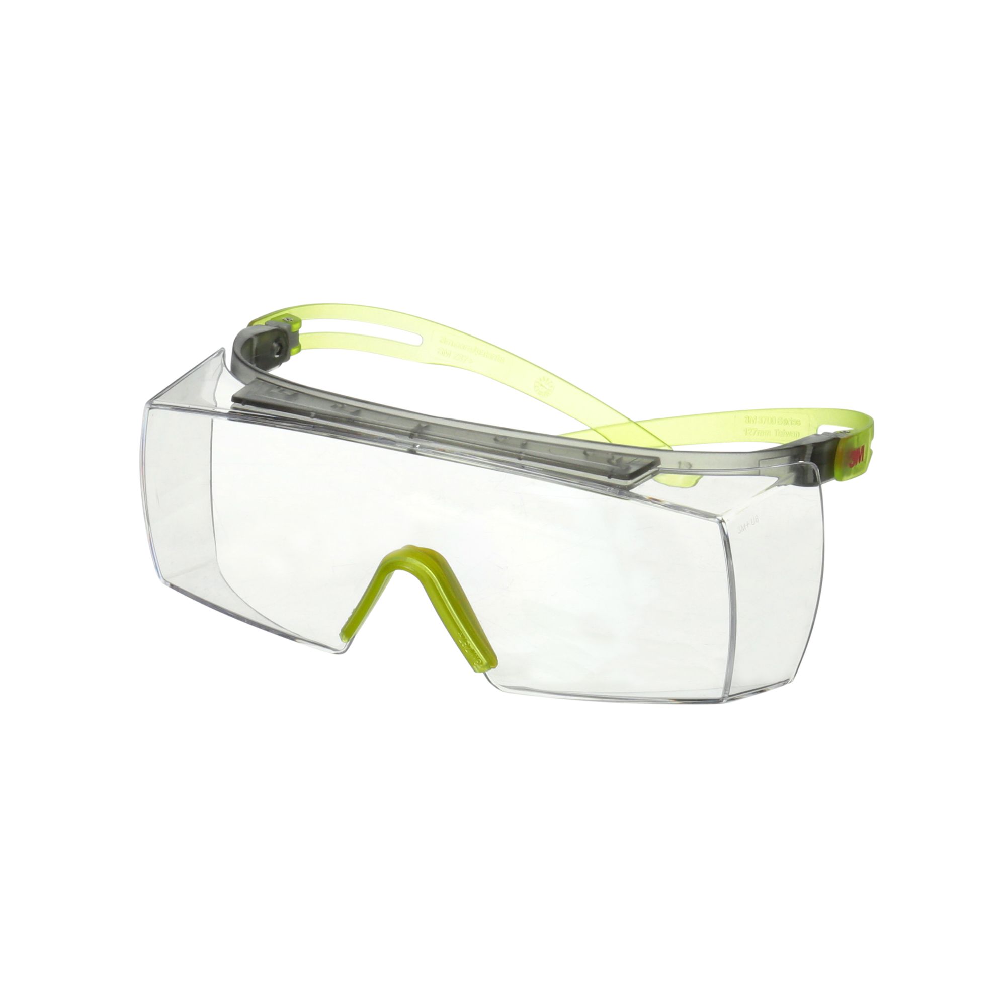 3M™ SecureFit™ 3700 Cubregafas, patillas verde lima, antiempañante Scotchgard™ (K y N), lente incolora, SF3701SGAF-GRN-EU, 20/caja