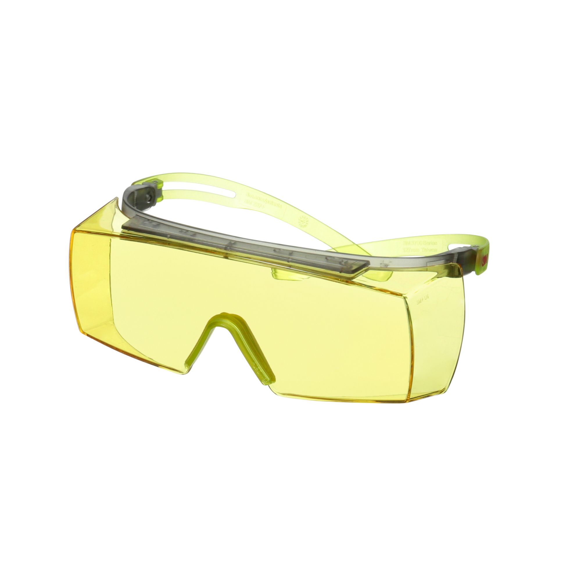 3M™ SecureFit™ 3700 Cubregafas, patillas verde lima, antiempañante Scotchgard™ (K y N), lente ámbar, SF3703SGAF-GRN-EU, 20/caja