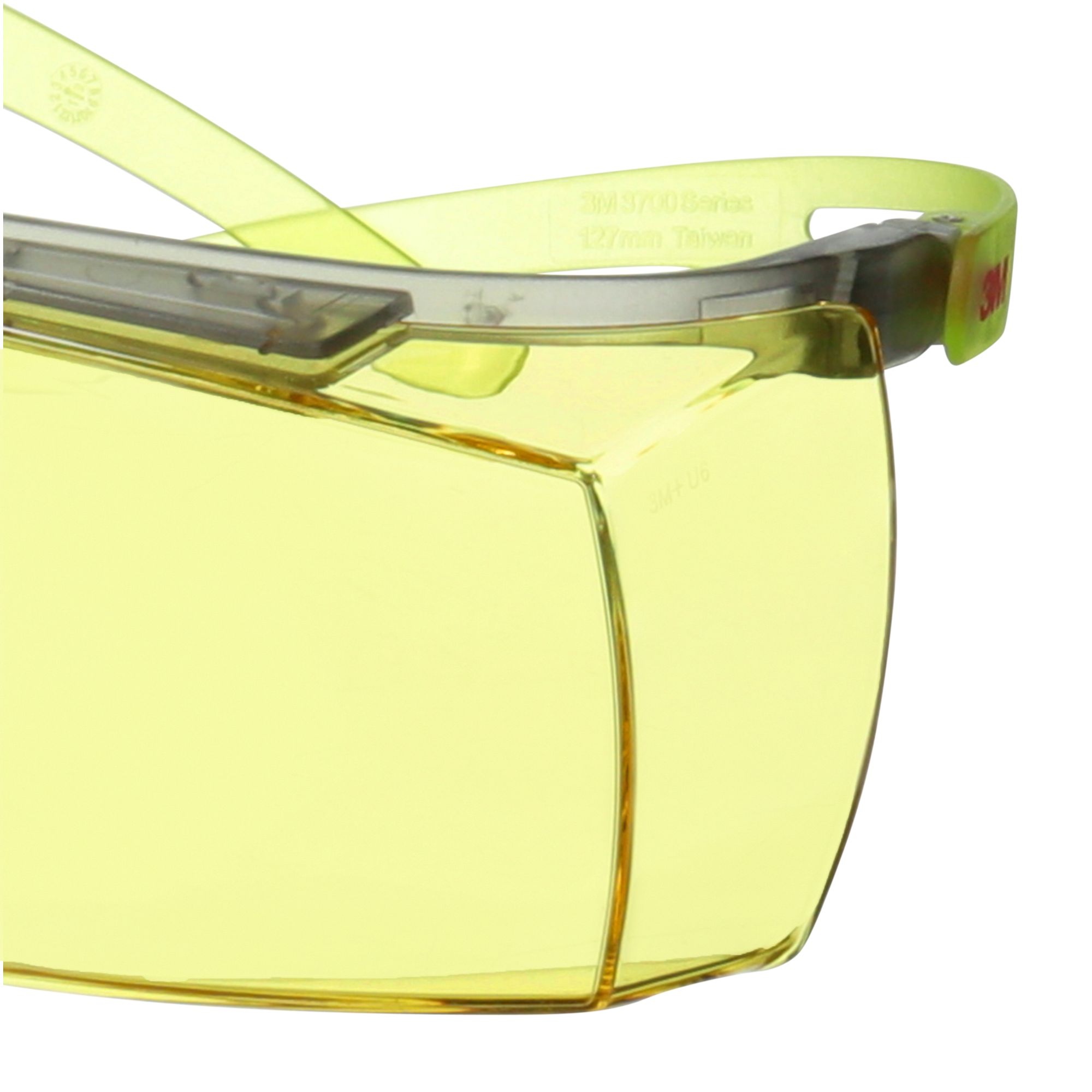 3M™ SecureFit™ 3700 Cubregafas, patillas verde lima, antiempañante Scotchgard™ (K y N), lente ámbar, SF3703SGAF-GRN-EU, 20/caja