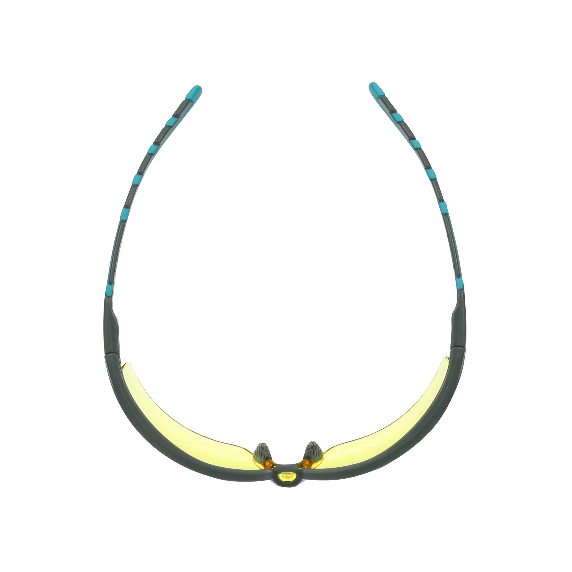 3M™ Solus™ serie 2000, S2003SGAF-BGR, patillas grises/azules-verdes, recubrimiento antiempañante Scotchgard™, lente AF-AS ámbar, 20/caja