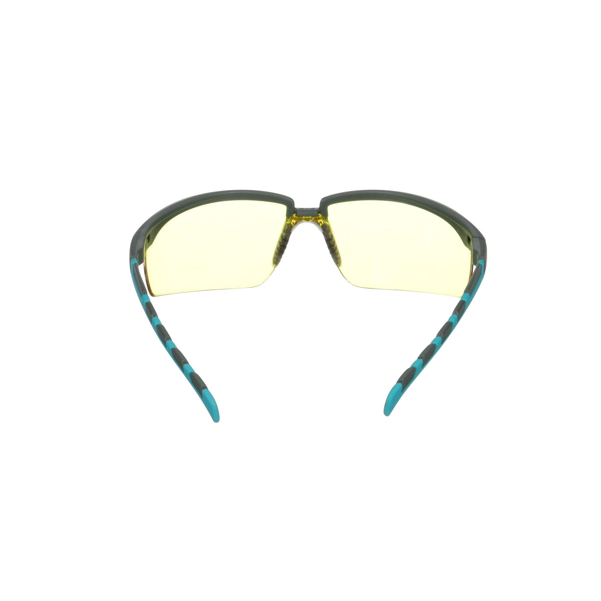 3M™ Solus™ serie 2000, S2003SGAF-BGR, patillas grises/azules-verdes, recubrimiento antiempañante Scotchgard™, lente AF-AS ámbar, 20/caja