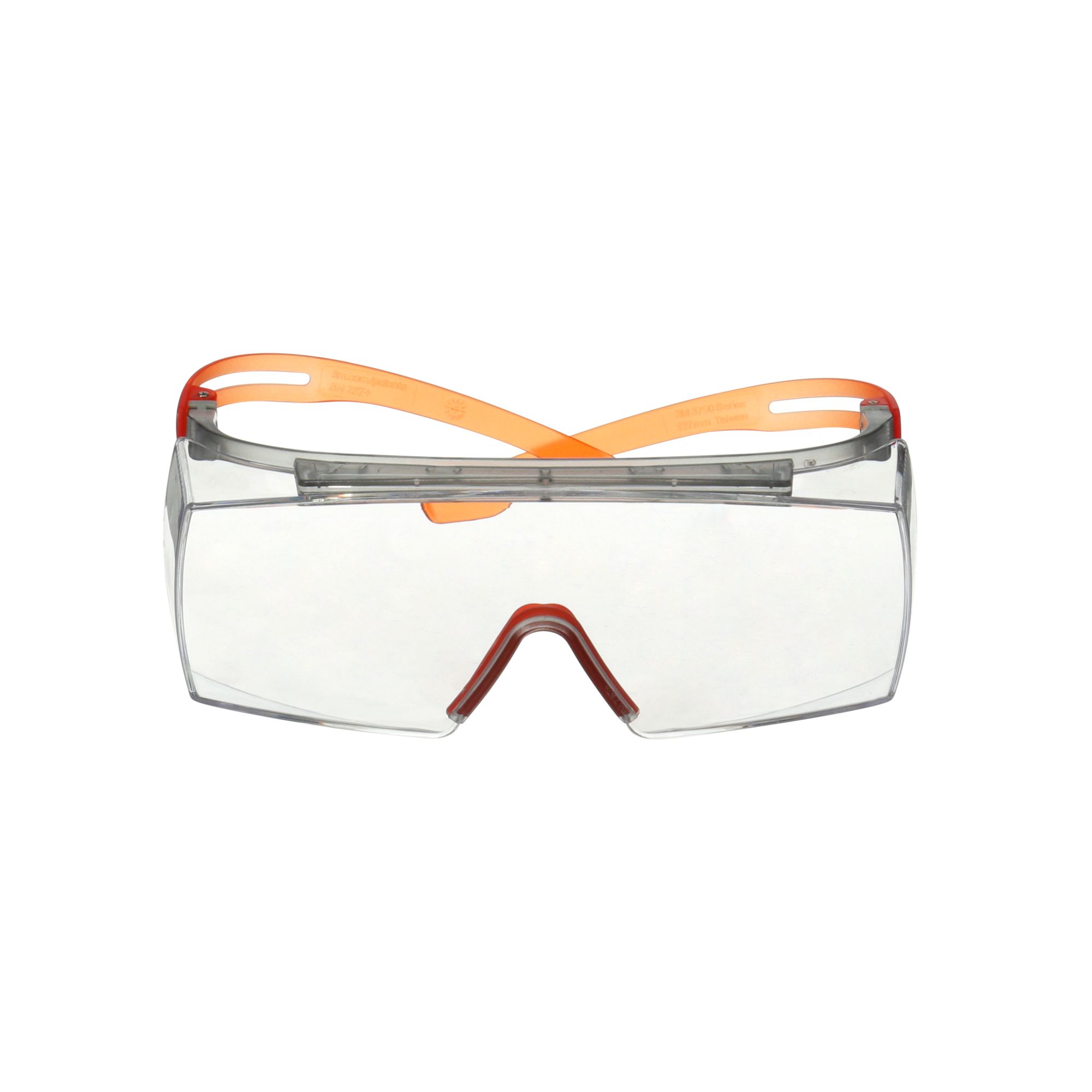 3M™ SecureFit™ 3700 Cubregafas, patillas naranjas, antiempañante Scotchgard™ (K y N), lente incolora, SF3701SGAF-ORG-EU, 20/caja