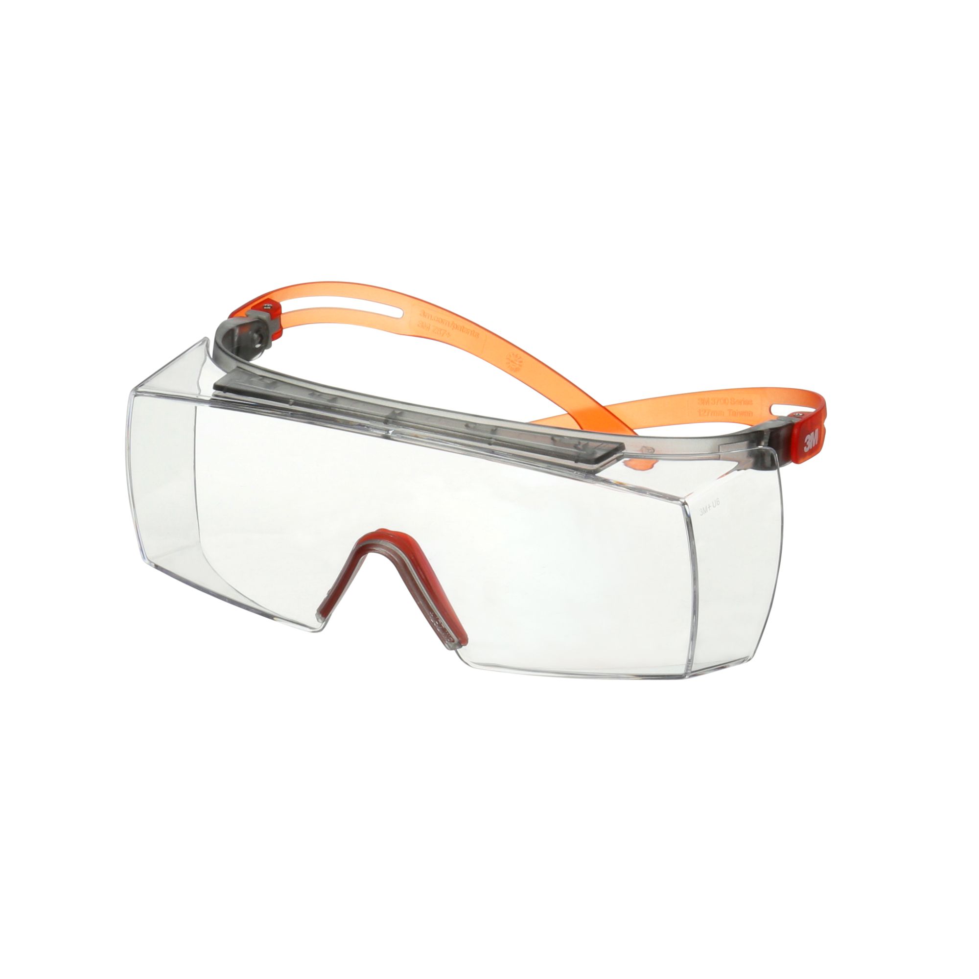 3M™ SecureFit™ 3700 Cubregafas, patillas naranjas, antiempañante Scotchgard™ (K y N), lente incolora, SF3701SGAF-ORG-EU, 20/caja