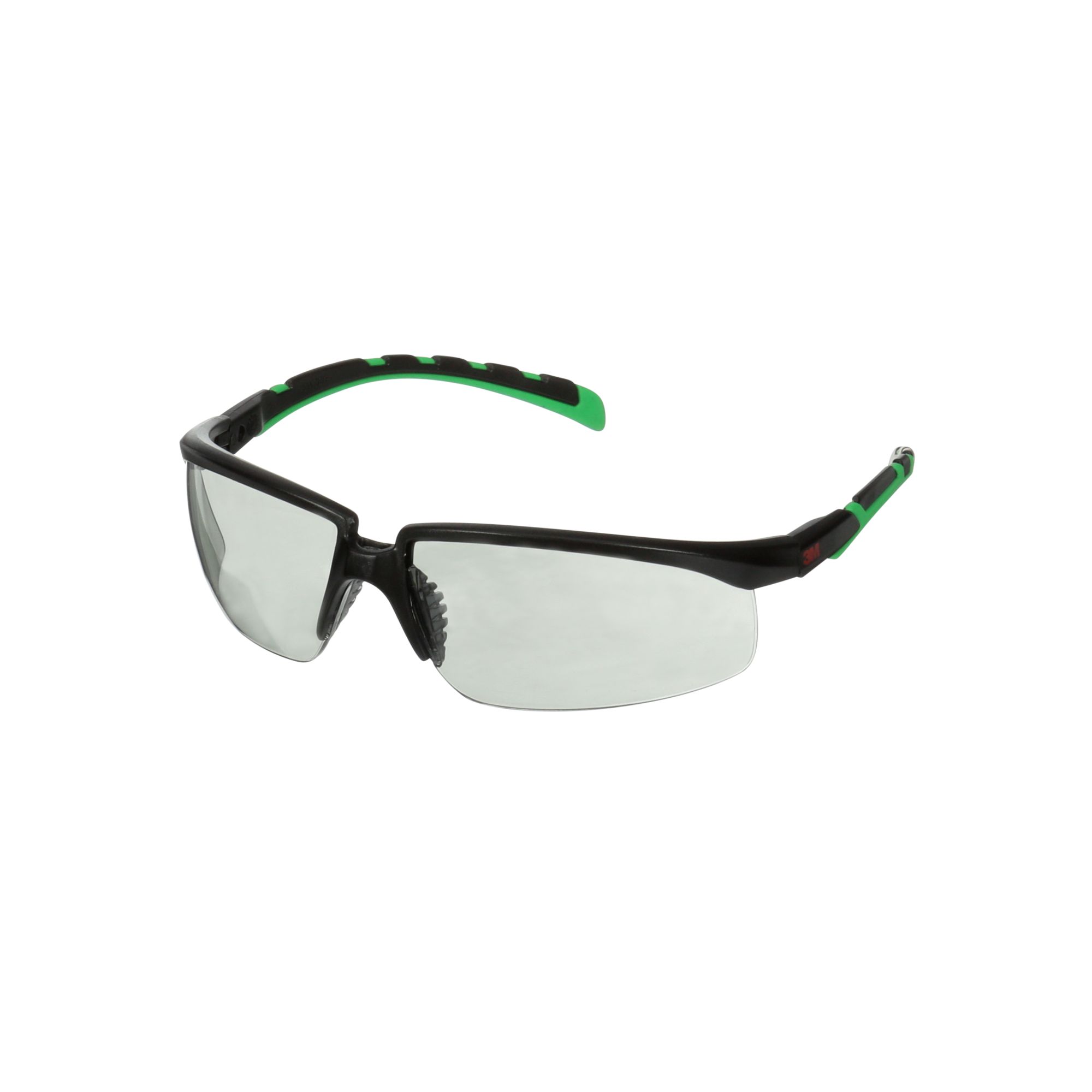 3M™ Solus™ 2000, Gafas de seguridad, montura negro/verde, antirrayaduras+ (K), lente gris IR 1.7, S2017ASP-BLK, 20/caja