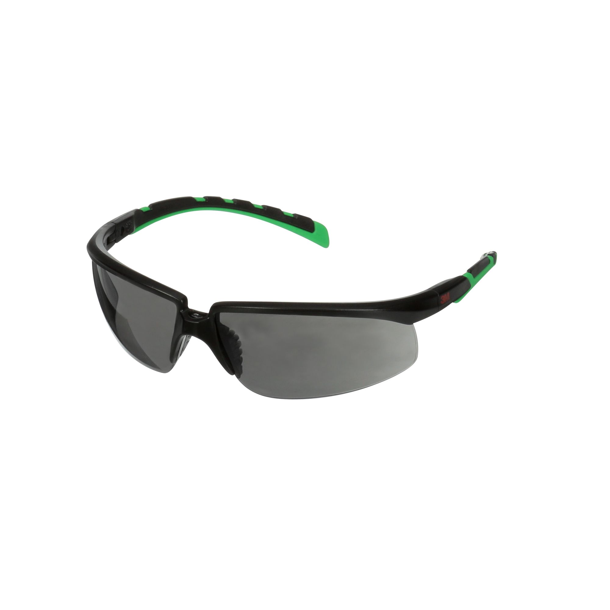 3M™ Solus™ 2000, Gafas de seguridad, montura negro/verde, antirrayaduras+ (K), lente gris IR 3.0, S2030ASP-BLK, 20/caja