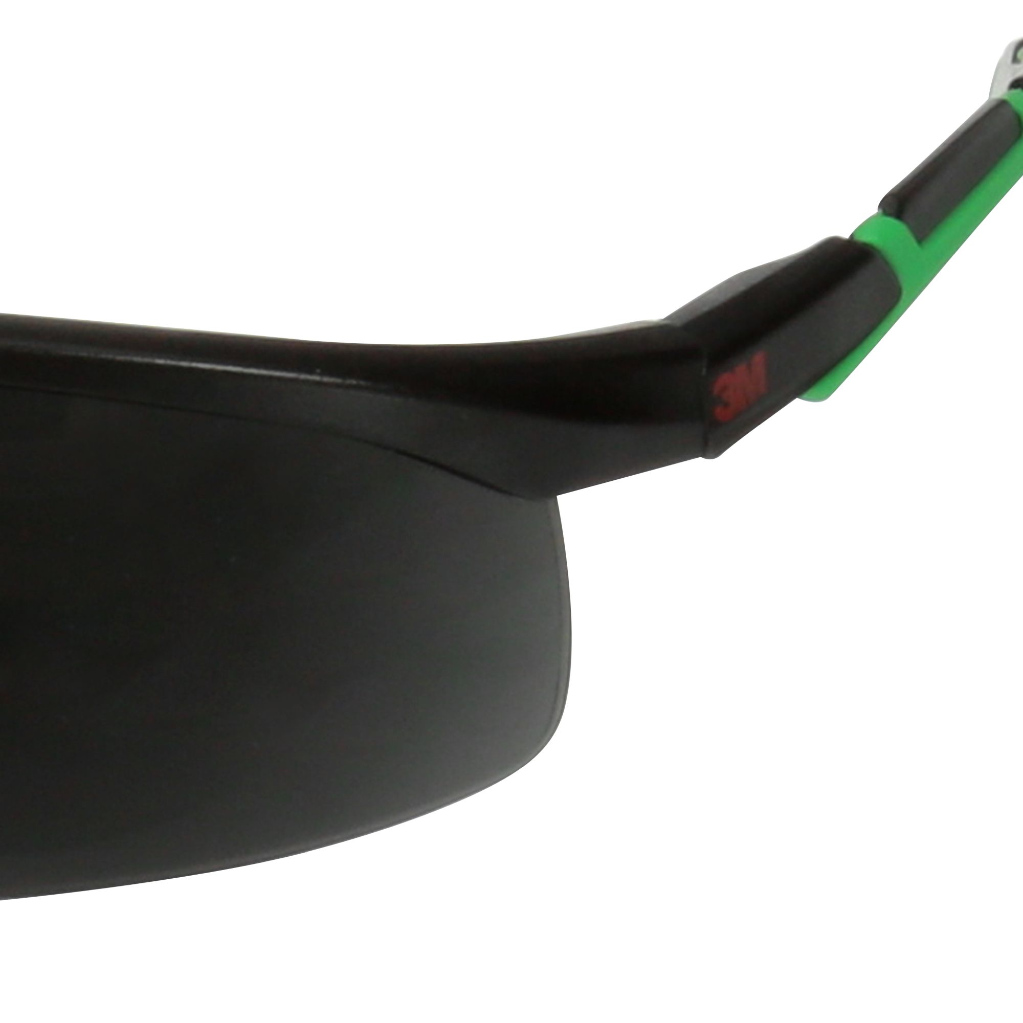 3M™ Solus™ 2000, Gafas de seguridad, montura negro/verde, antirrayaduras+ (K), lente gris IR 5.0, S2050ASP-BLK, 20/caja